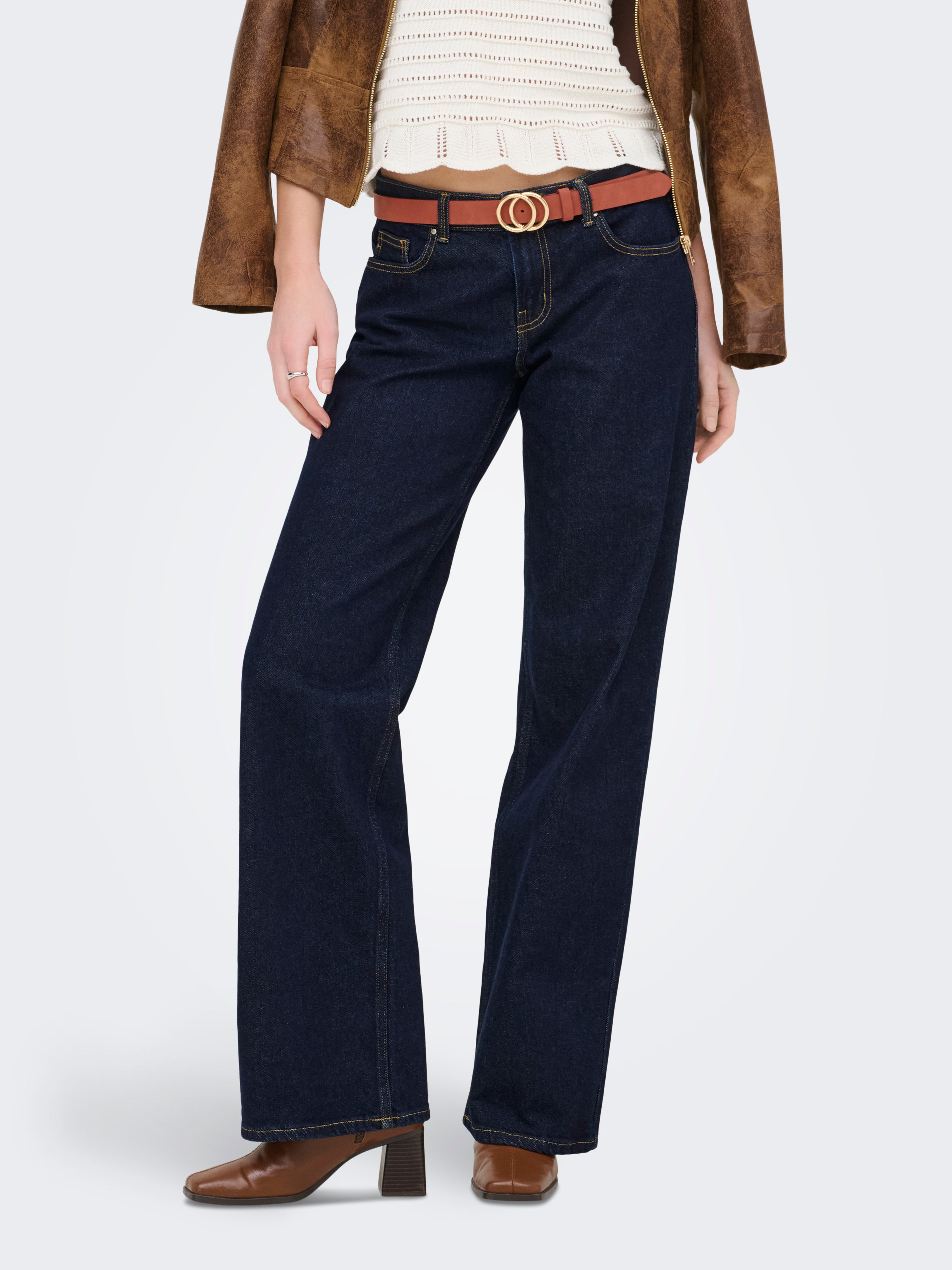 Onljuicy Hohe Taille Gerade Geschnitten Jeans