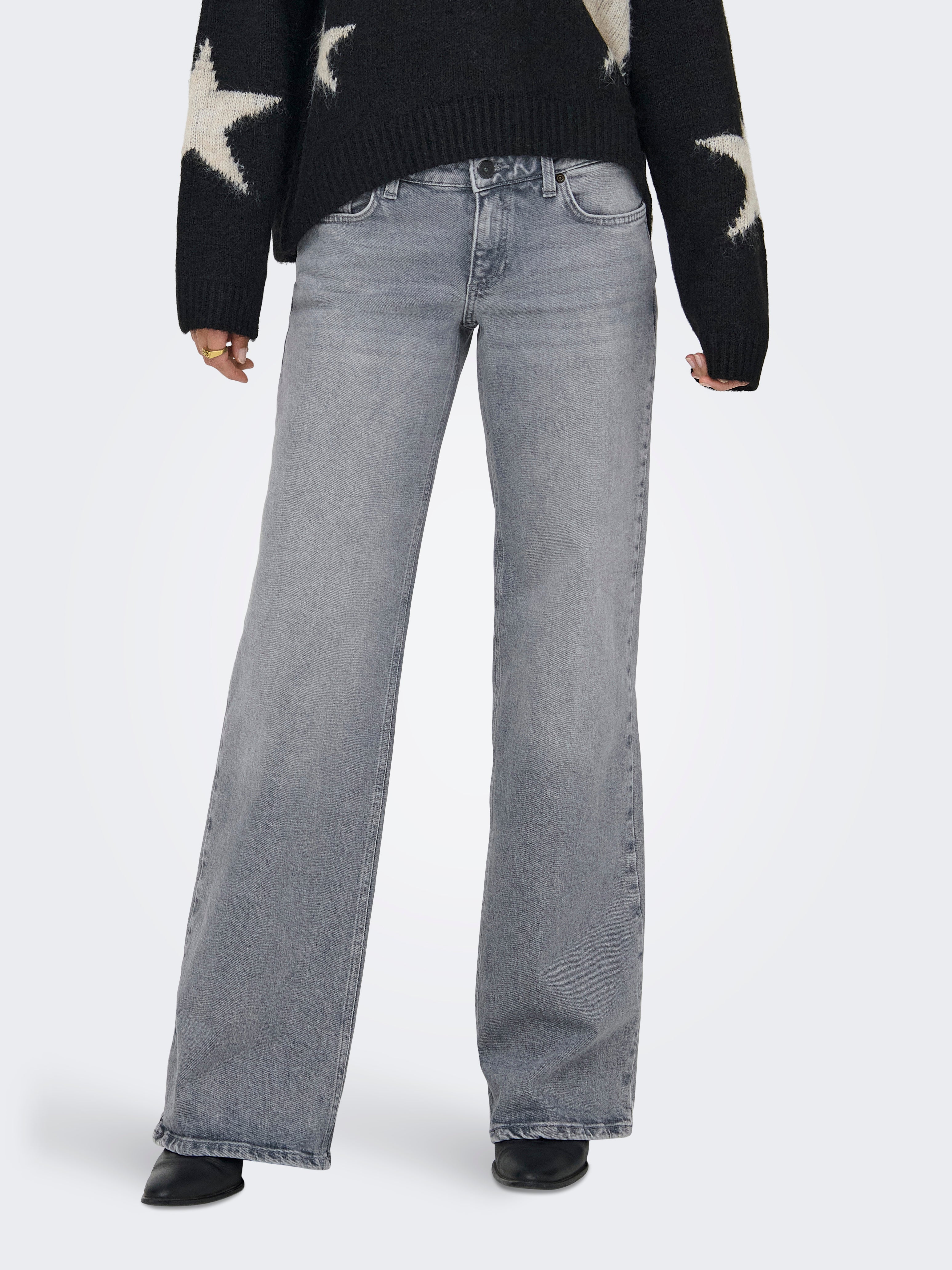 Onljuicy Niedrige Taille Weiter Beinschnitt Jeans