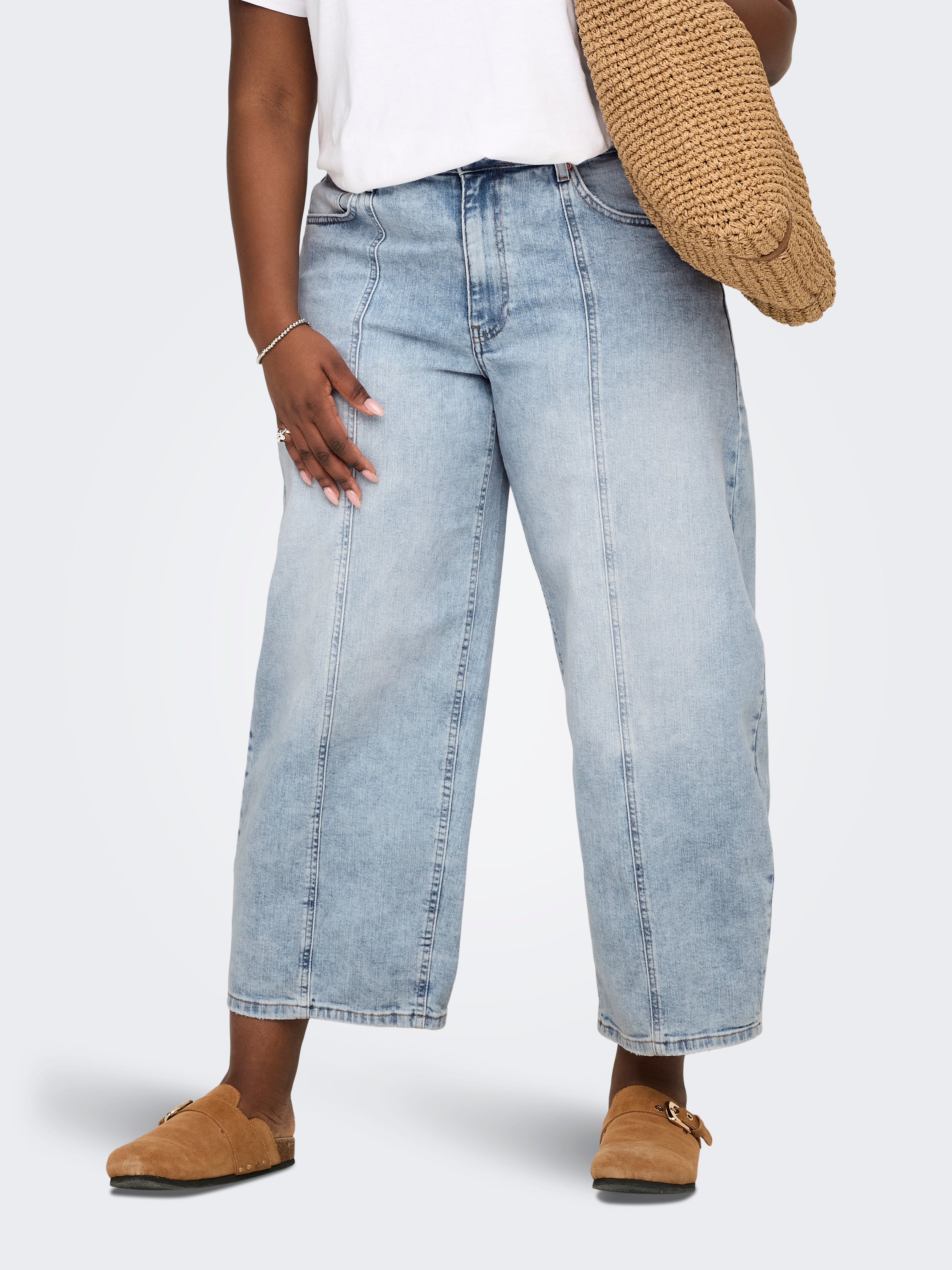 Cartaylor Hohe Taille Barrel Fit Knöchellang Jeans