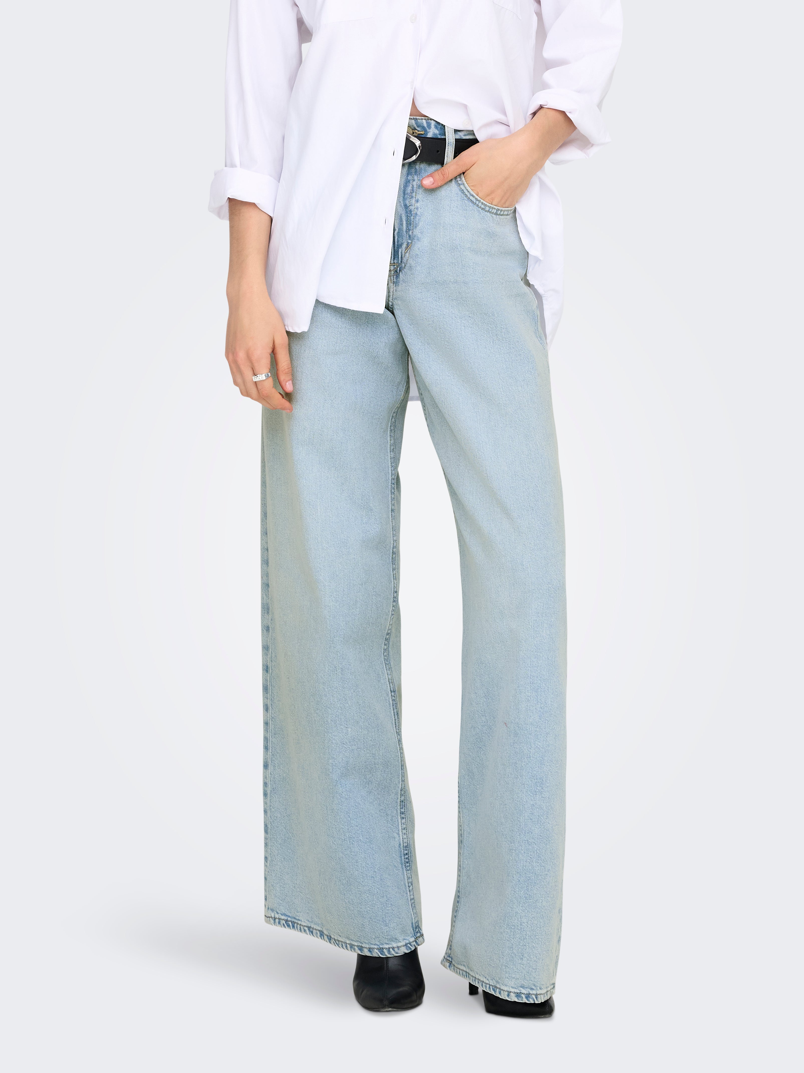 Onlsilky Hohe Taille Weiter Beinschnitt Jeans