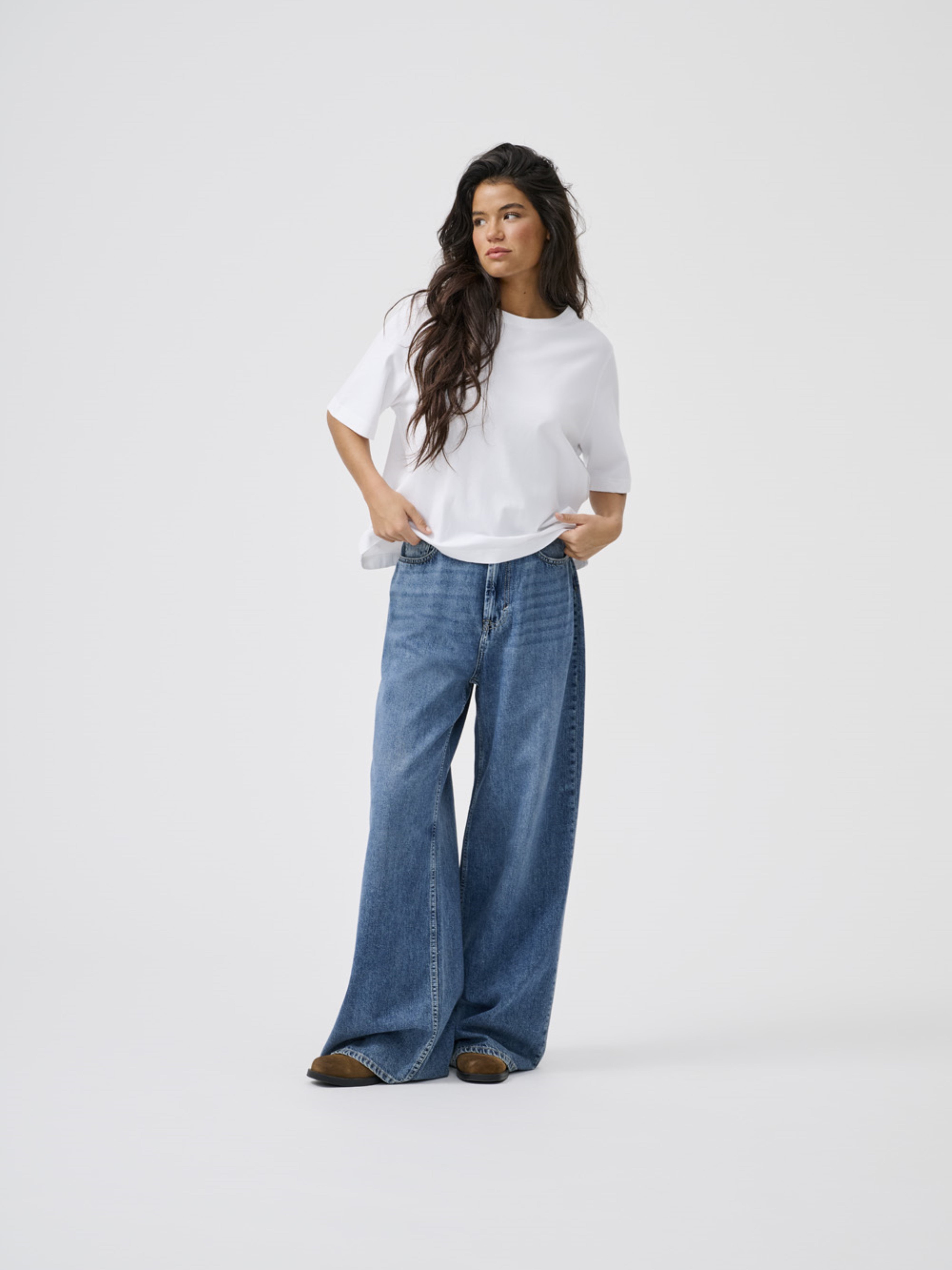 Onlsilky Hohe Taille Weiter Beinschnitt Jeans