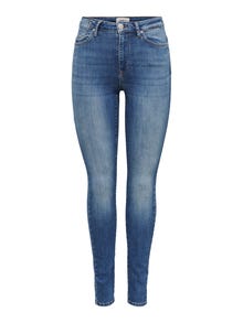 ONLY ONLFOREVER High waist Skinny fit Jeans -Medium Blue Denim - 15369344