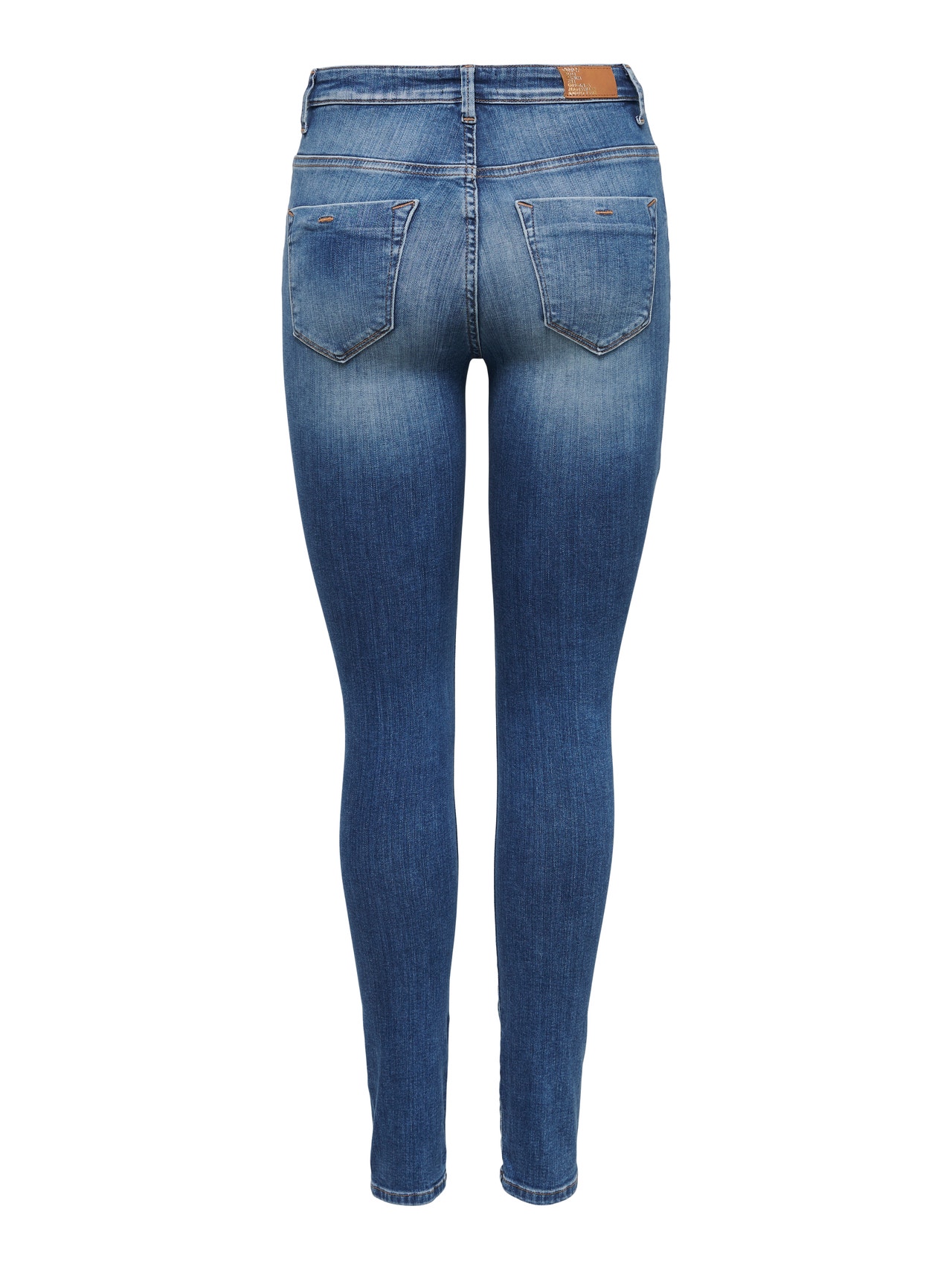 ONLY ONLFOREVER Wysoka talia Krój skinny Jeans -Medium Blue Denim - 15369344