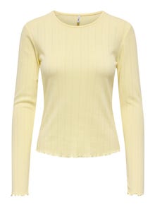 ONLY Tavapärane lõige Ümmargune kaelus Top -Pastel Yellow - 15369384