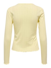 ONLY Tavapärane lõige Ümmargune kaelus Top -Pastel Yellow - 15369384