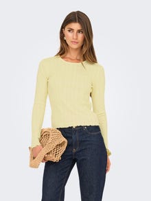 ONLY Tavapärane lõige Ümmargune kaelus Top -Pastel Yellow - 15369384