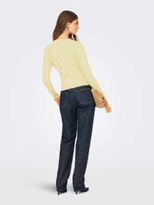 ONLY Tavapärane lõige Ümmargune kaelus Top -Pastel Yellow - 15369384