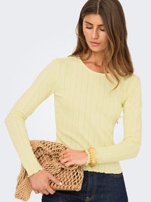 ONLY Tavapärane lõige Ümmargune kaelus Top -Pastel Yellow - 15369384