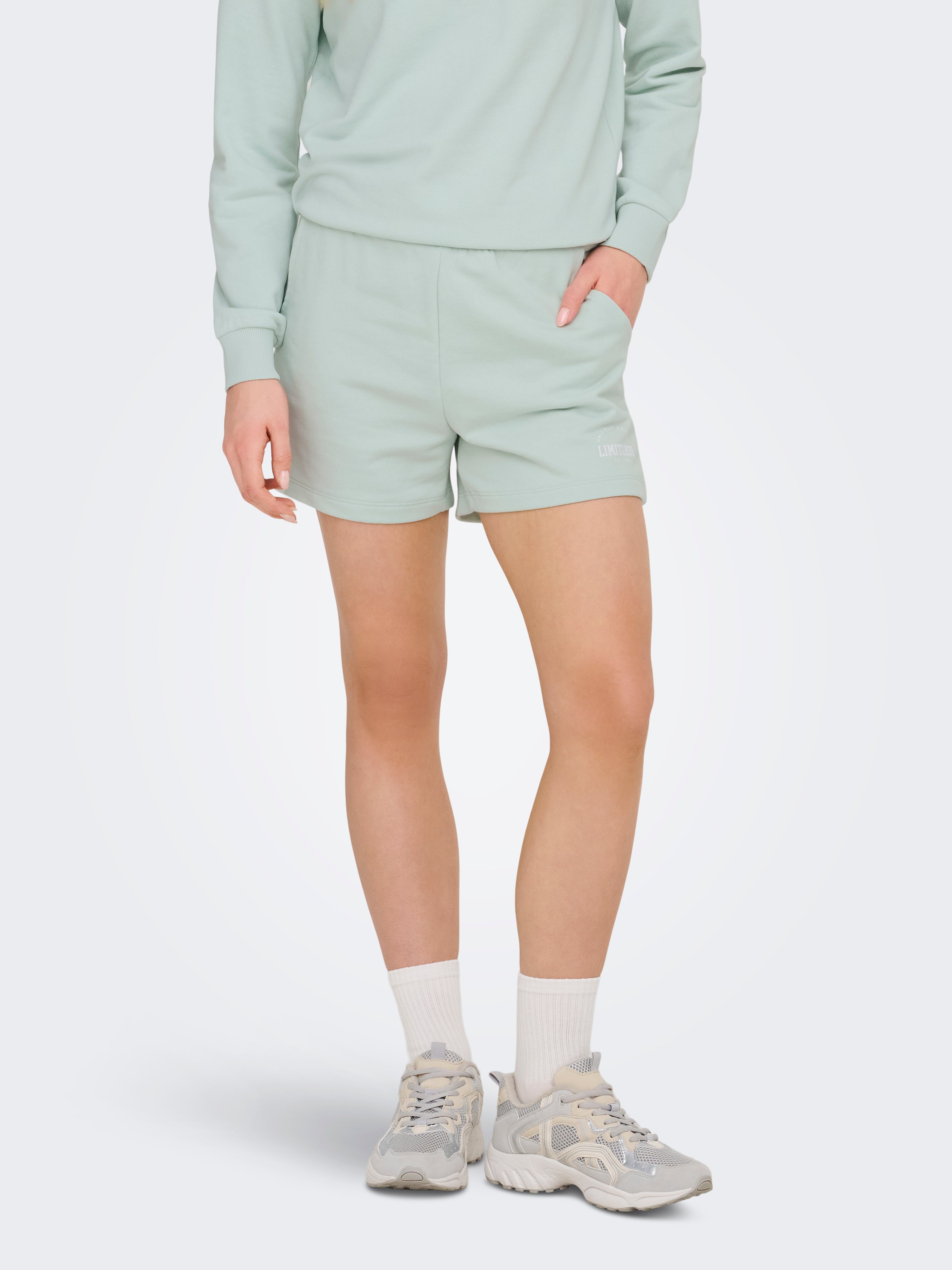 Onpcava Hohe Taille Locker Geschnitten Sweat-shorts
