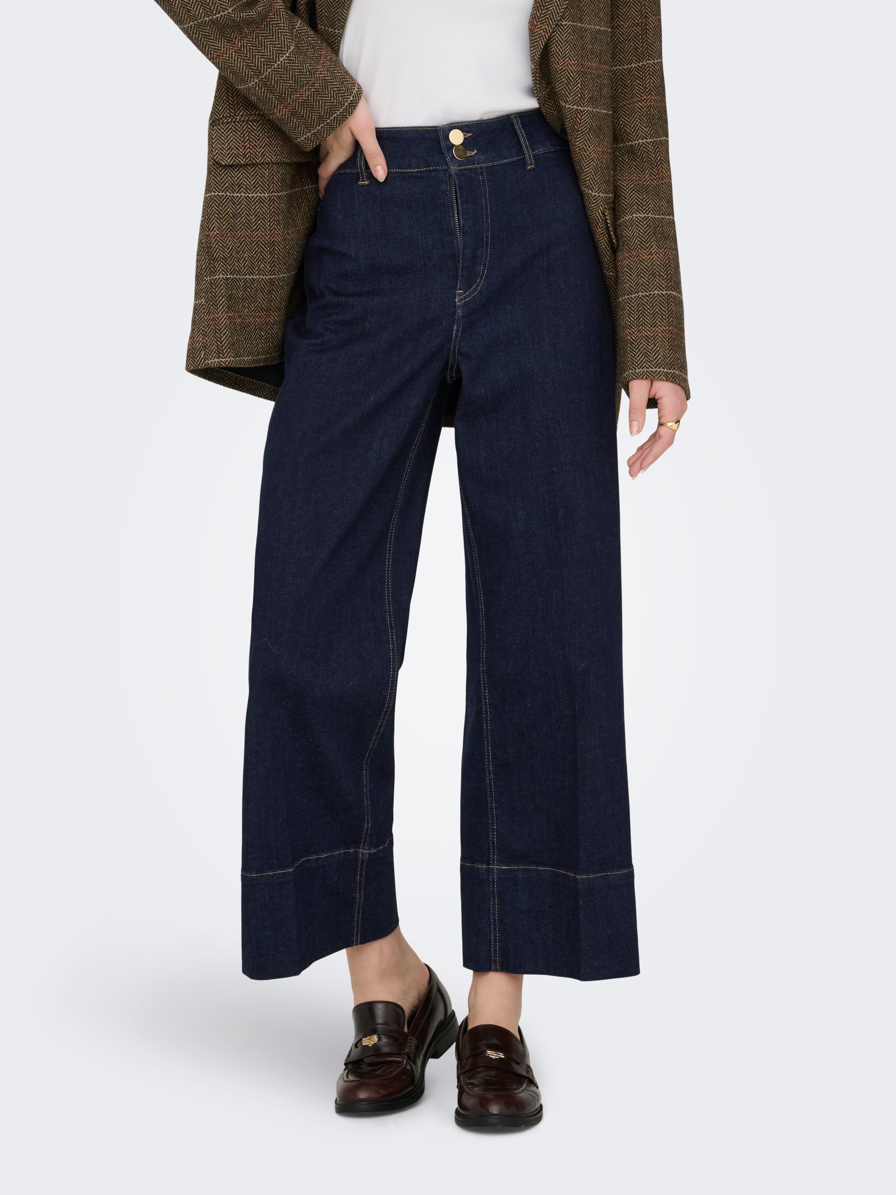 Onlmadison Hohe Taille Weiter Beinschnitt Jeans