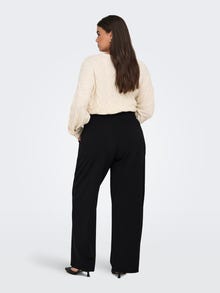 ONLY CARSANIA Regular fit Leveälahkeiset housut -Black - 15370609