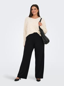 ONLY CARSANIA Regular Fit Wide-leg trousers -Black - 15370609