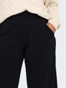 ONLY CARSANIA Regular Fit Wide-leg trousers -Black - 15370609
