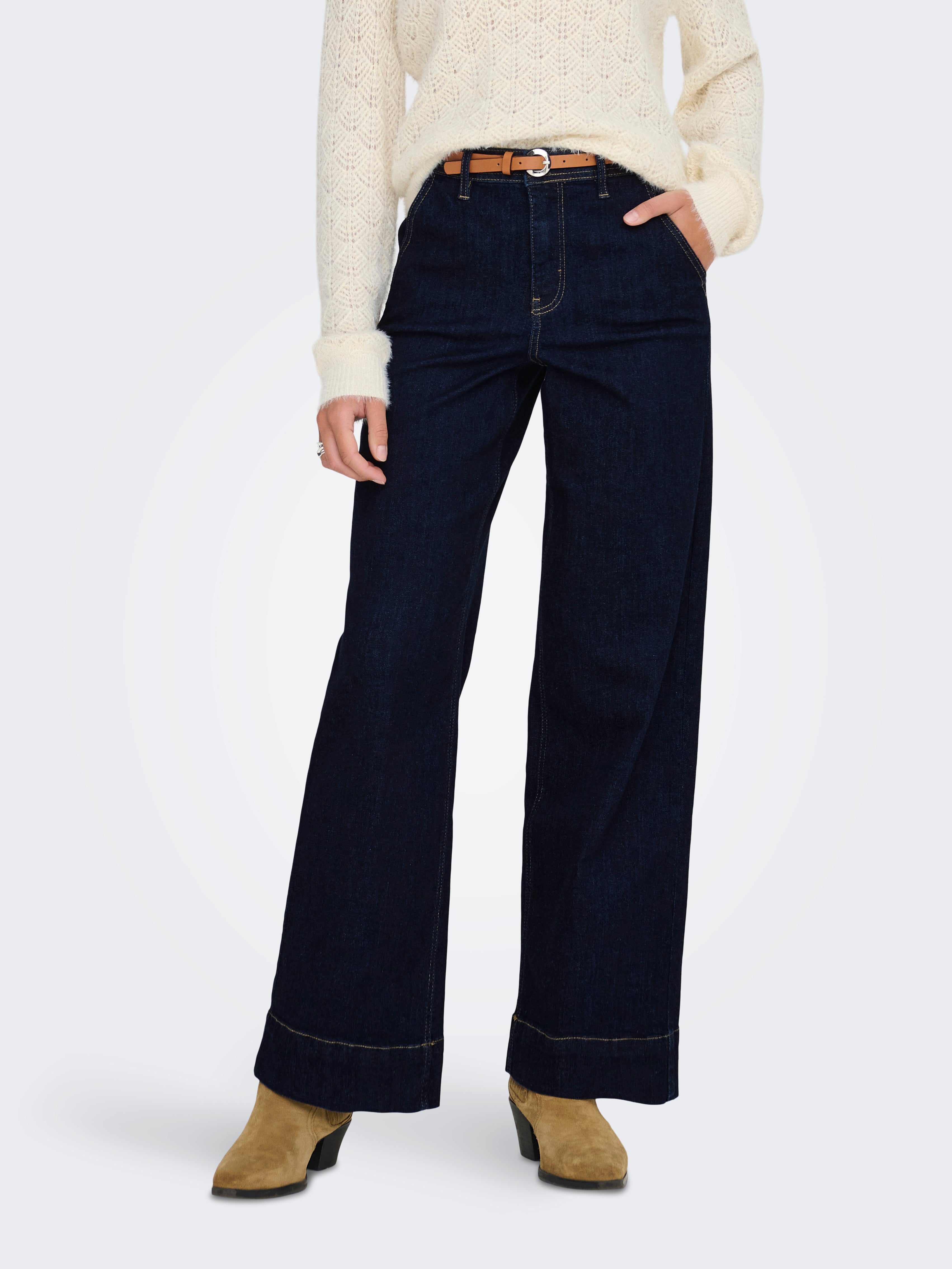 Onlmadison Hohe Taille Weiter Beinschnitt Jeans