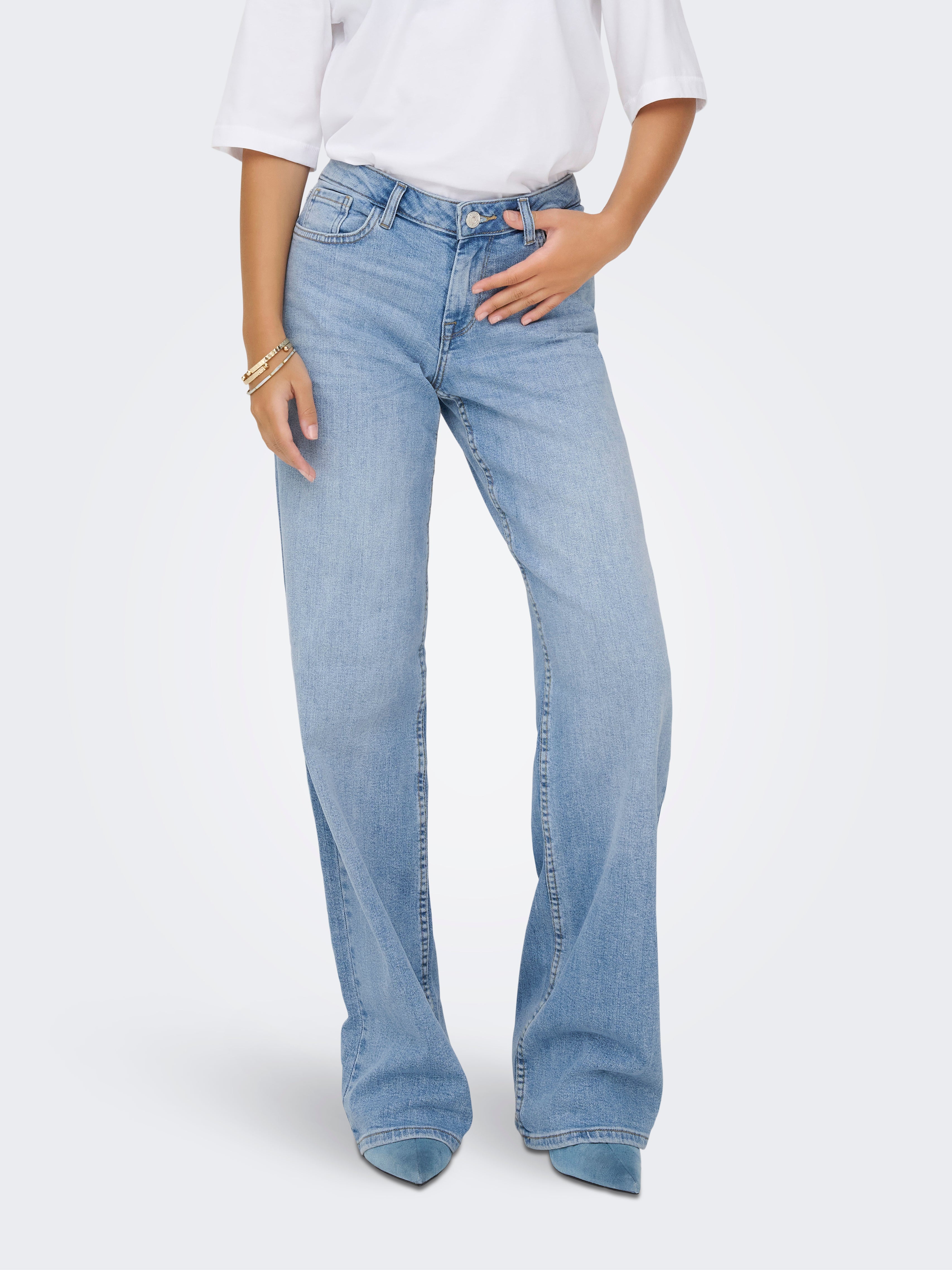 Onljulles Niedrige Taille Weiter Beinschnitt Jeans