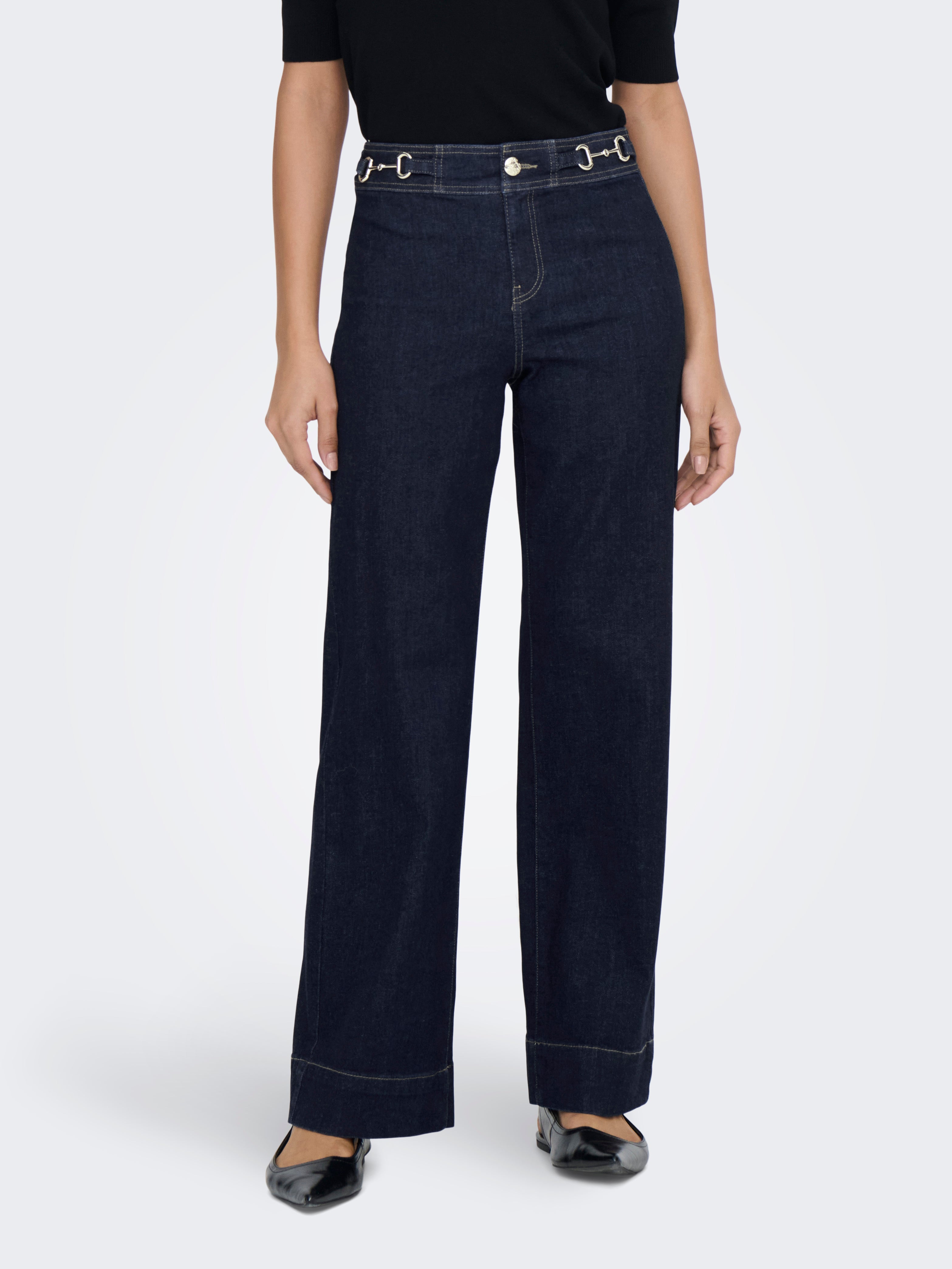 Onlmadison Hohe Taille Weiter Beinschnitt Jeans