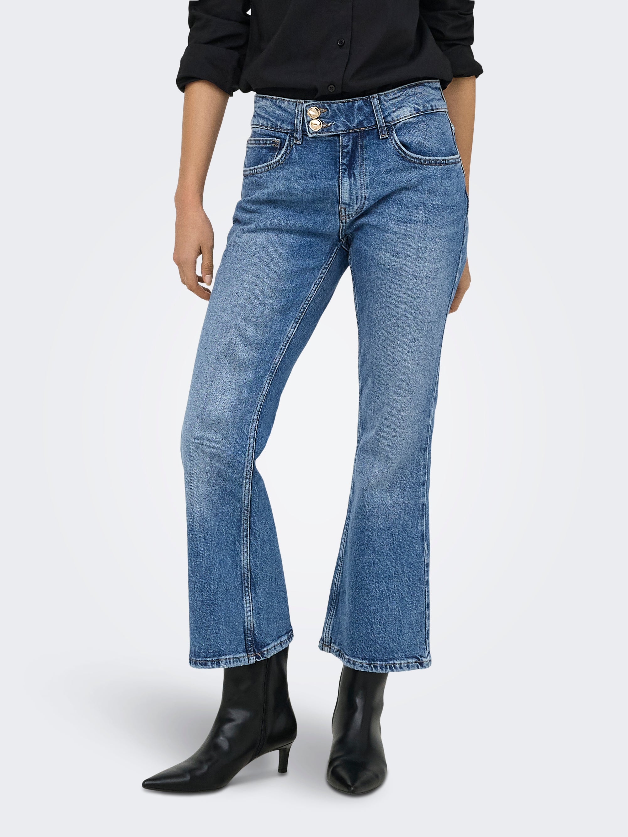Onlviolet Hohe Taille Flared Knöchellang Jeans