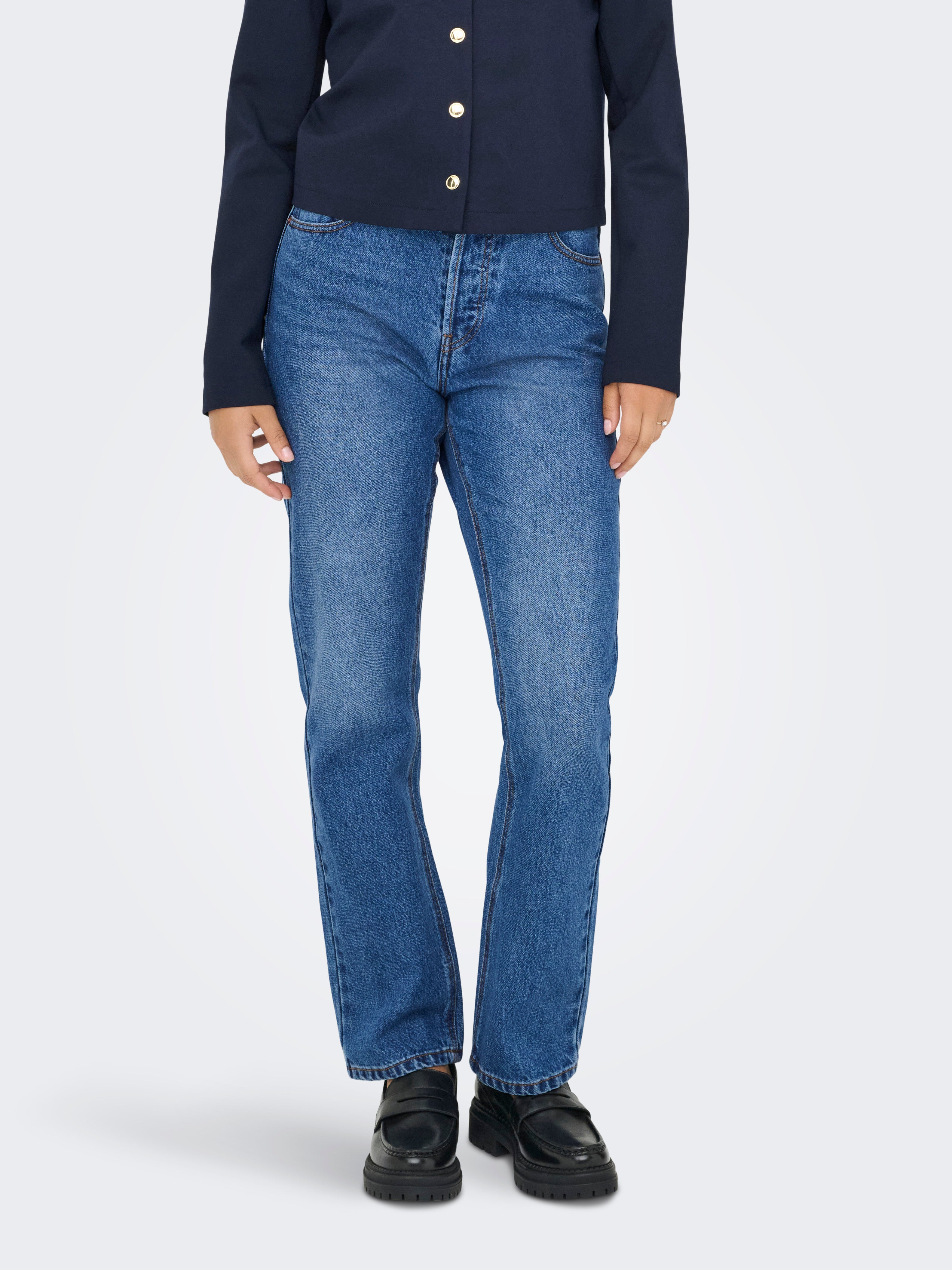 Onlhazel Hohe Taille Gerade Geschnitten Jeans