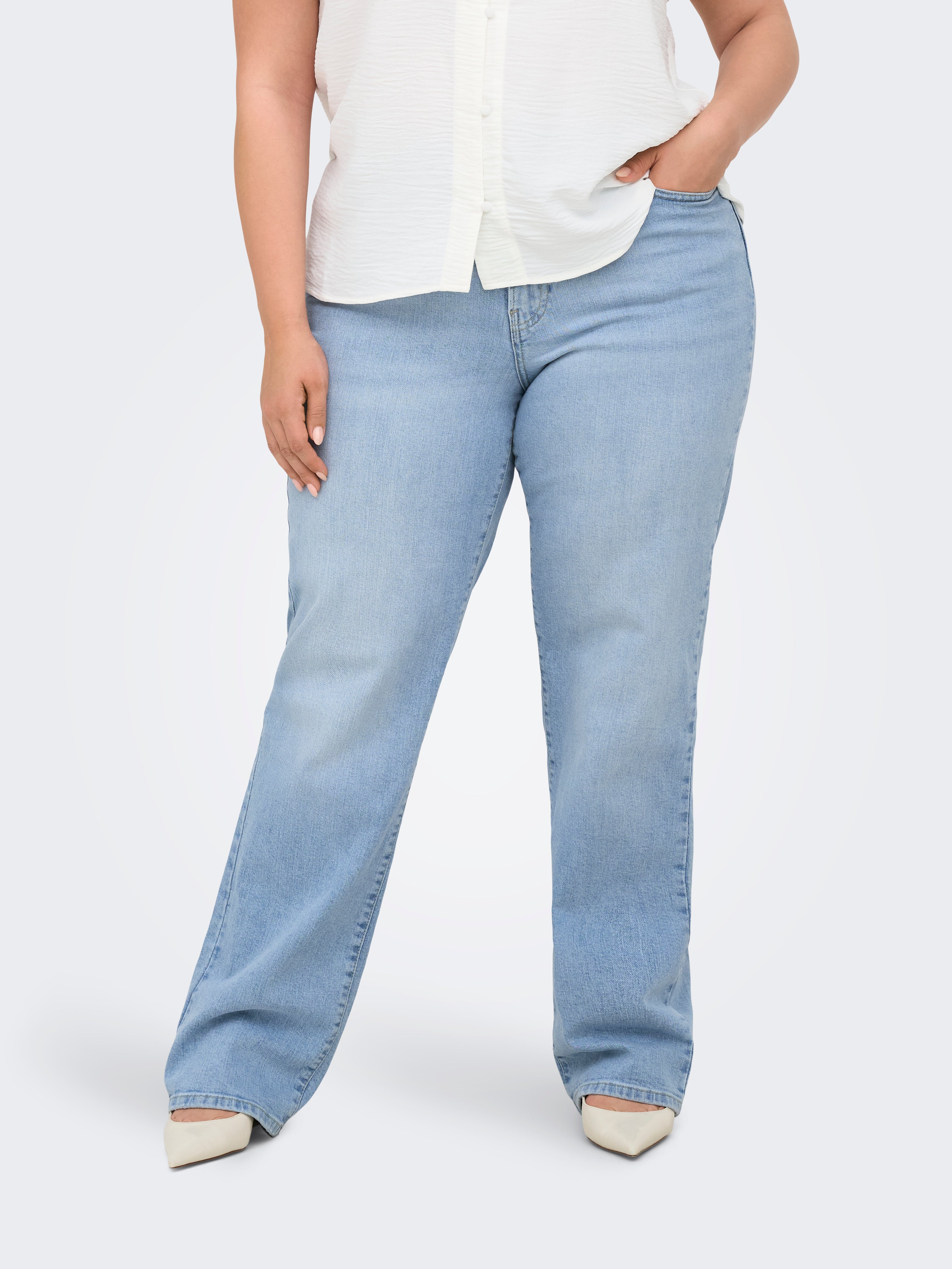Cartokyo Hohe Taille Gerade Geschnitten Jeans
