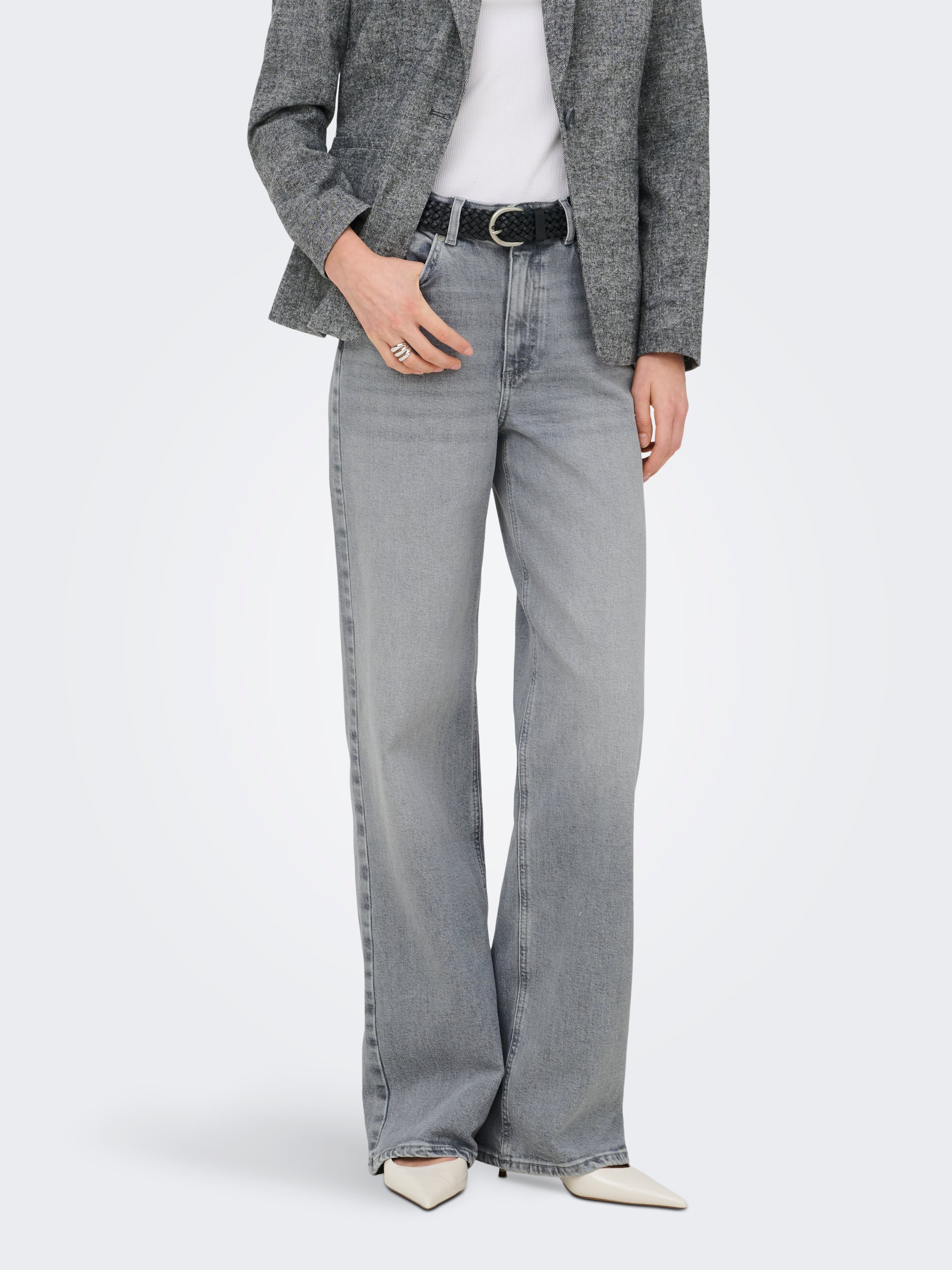 Onljuicy Hohe Taille Weiter Beinschnitt Jeans