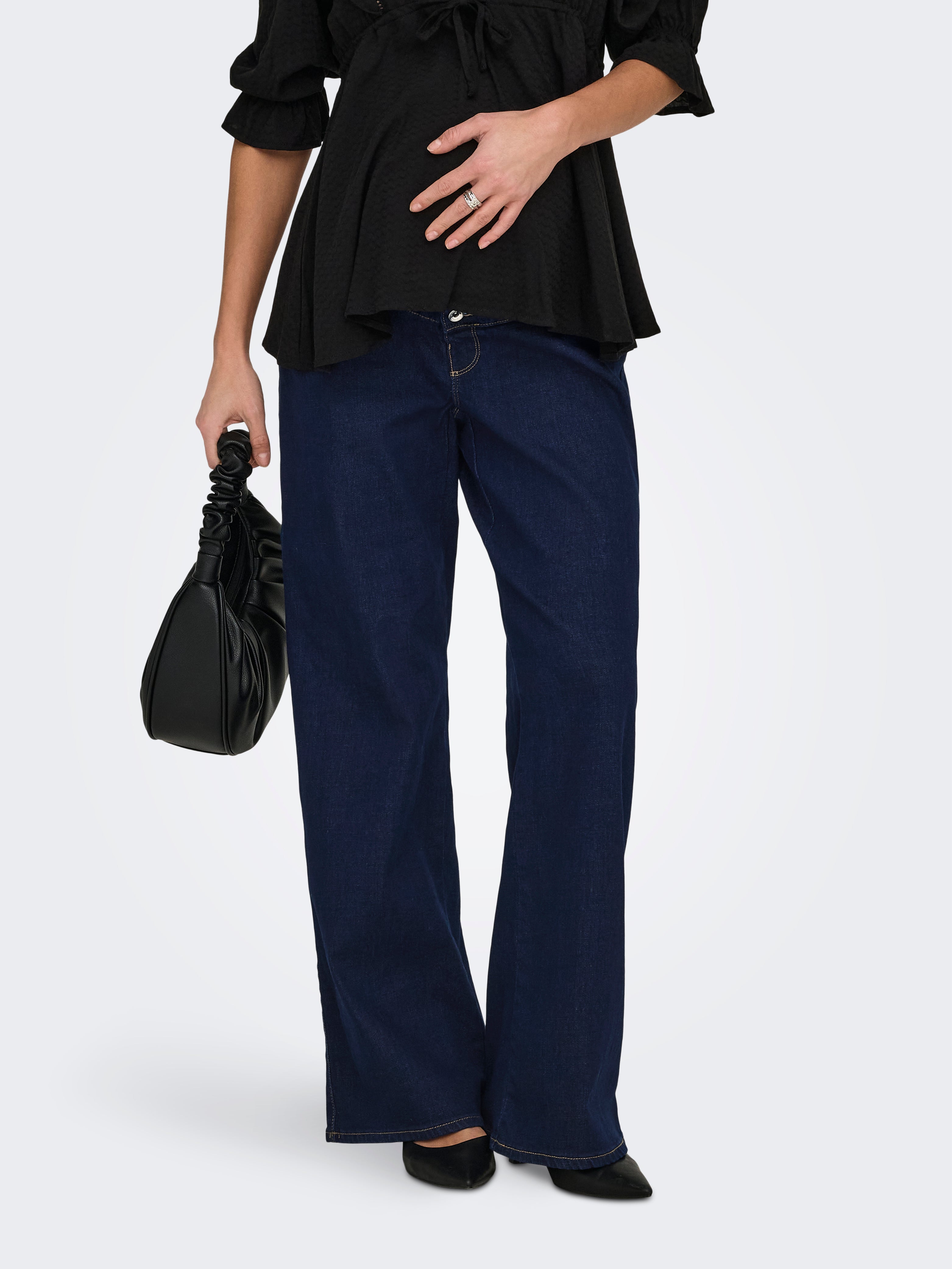 Olmsnow Hohe Taille Weiter Beinschnitt Jeans