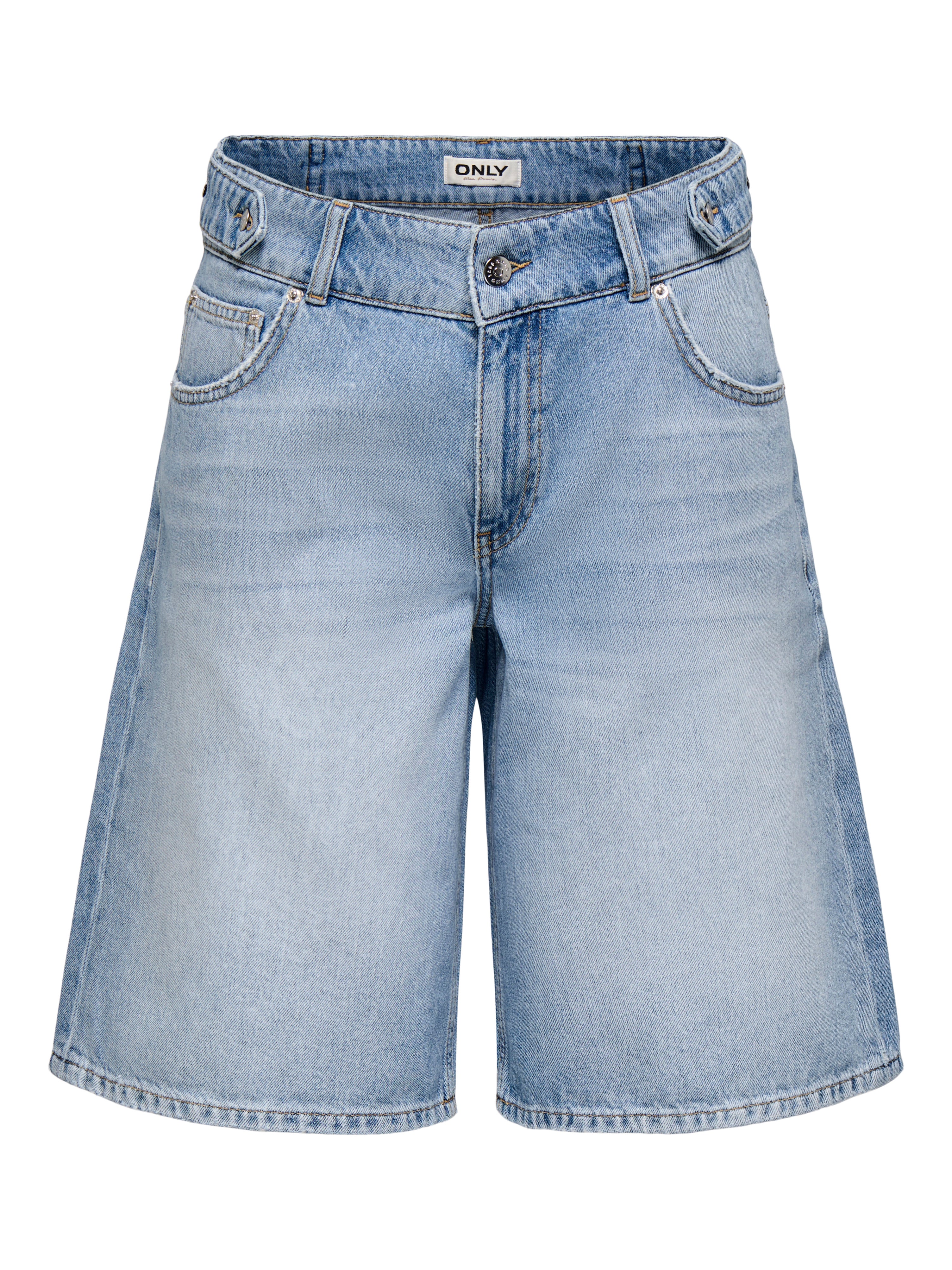 Thumbnail - Onlloran Mittlere Taille Weiter Beinschnitt Jeans-shorts