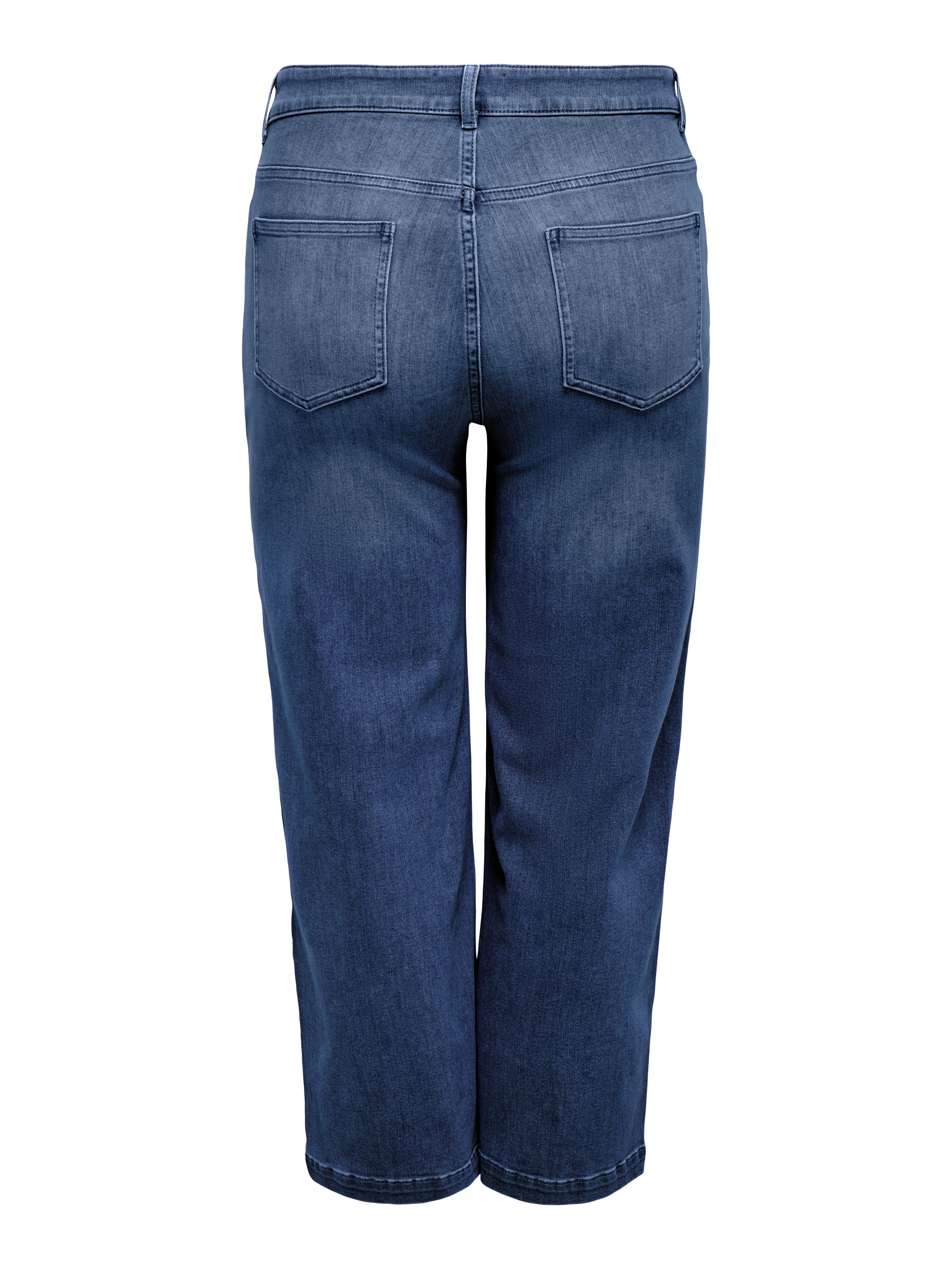 Thumbnail - Carwilly Hohe Taille Weiter Beinschnitt Verkürzt Jeans