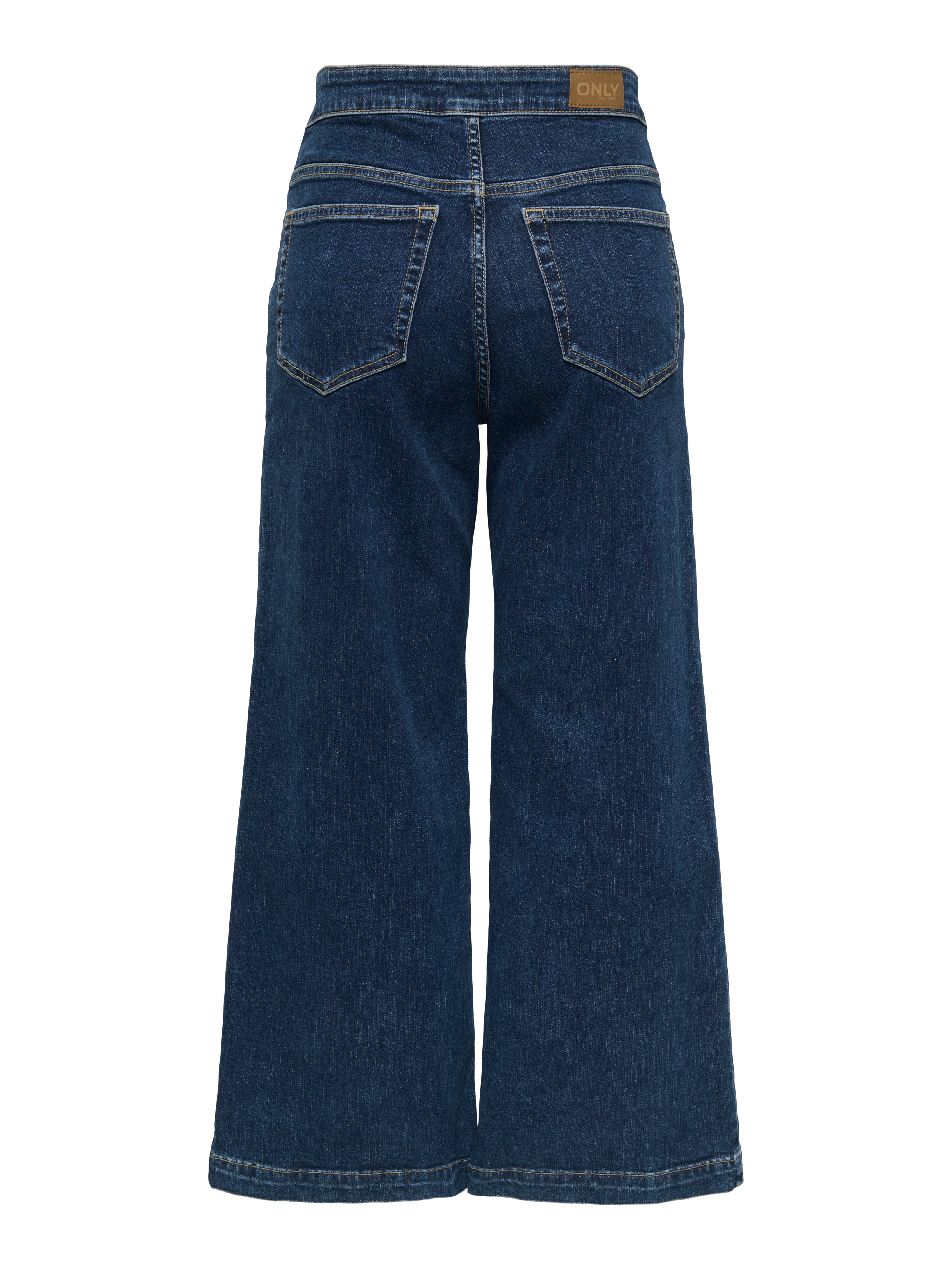 Thumbnail - Onlnew Hohe Taille Weite Passform - Kurz Geschnitten Verkürzt Jeans