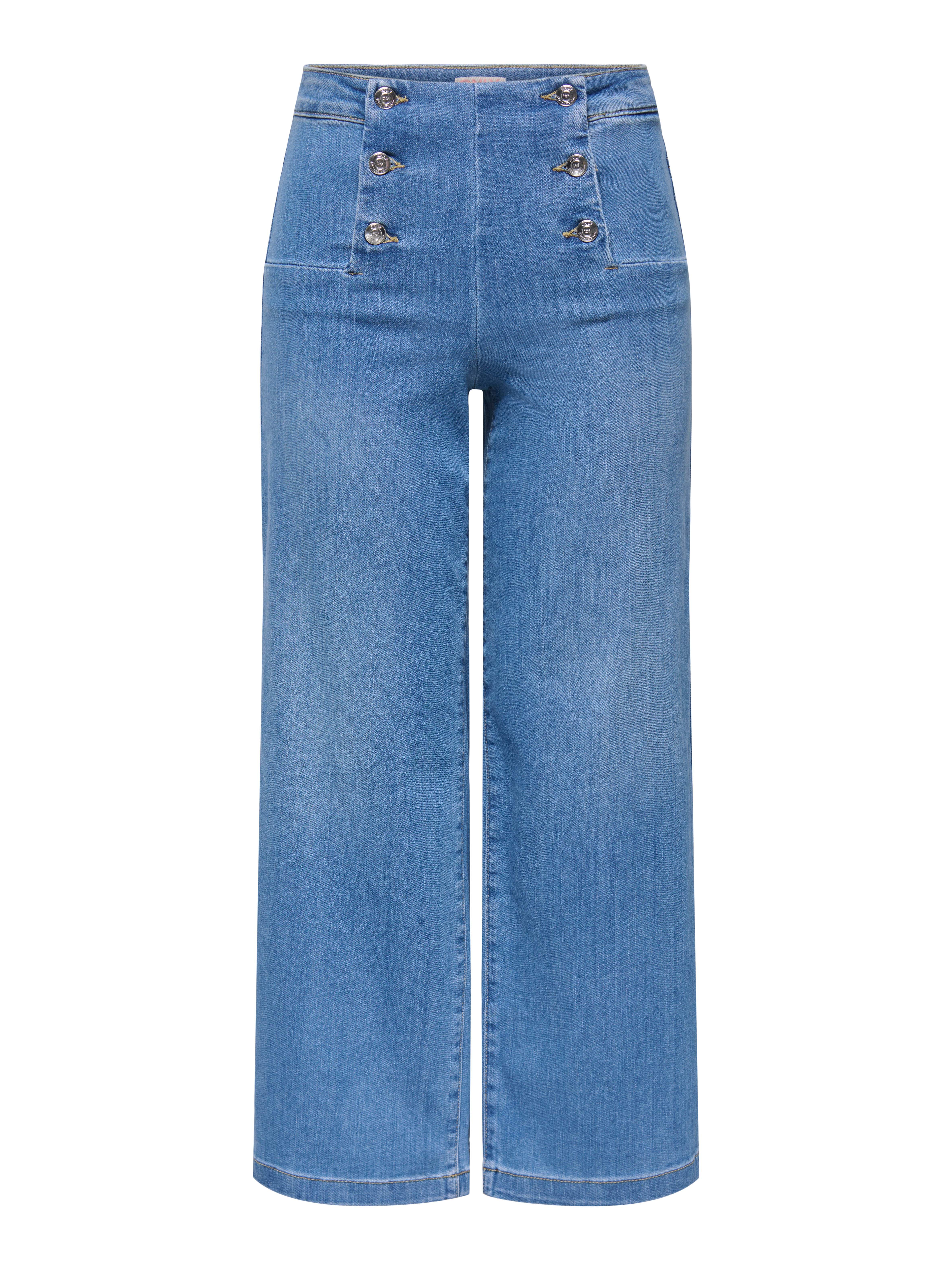 Onlnew Hohe Taille Weite Passform - Kurz Geschnitten Verkürzt Jeans