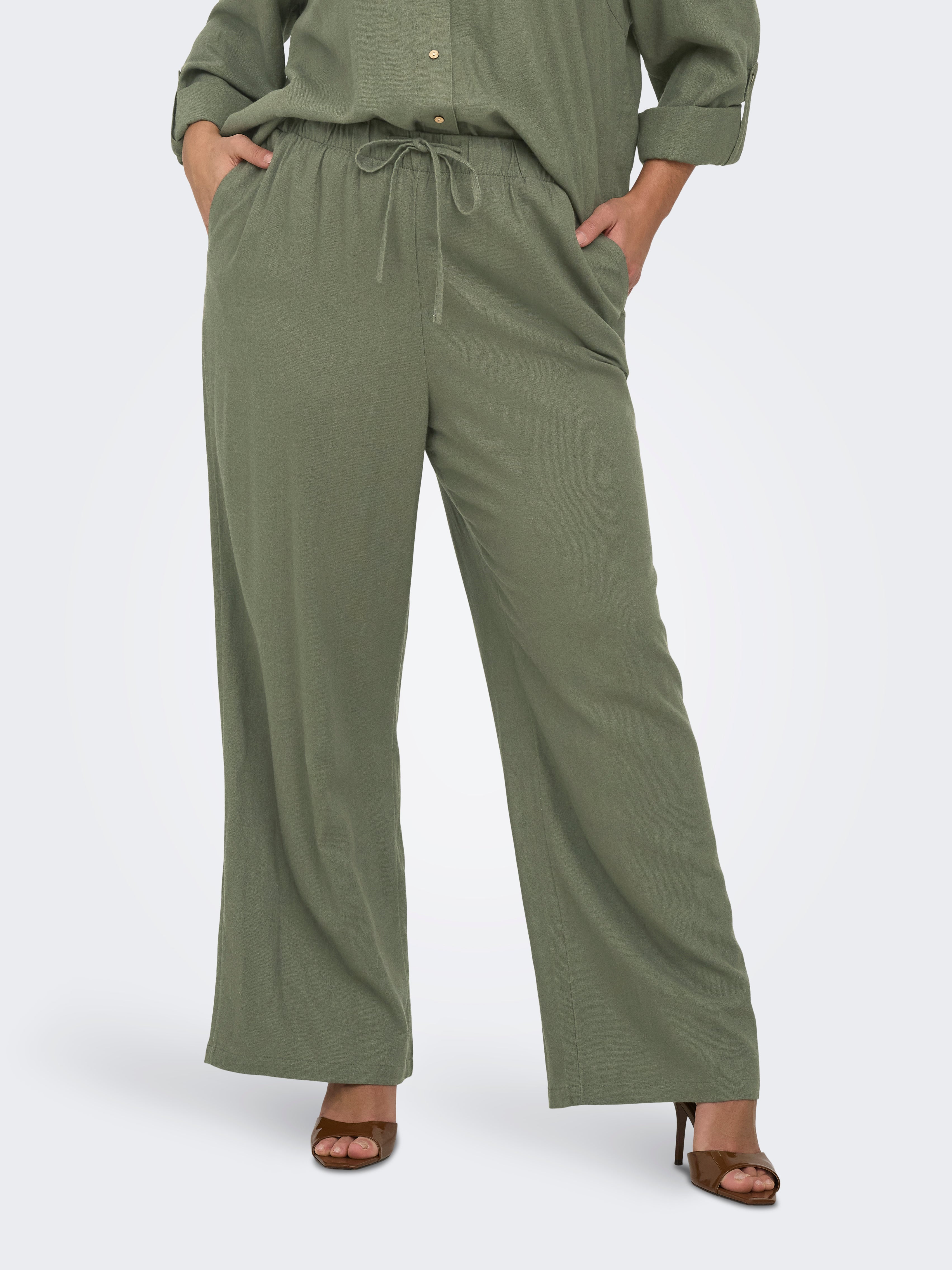 Cargoa Gerade Geschnitten Leinen Hose