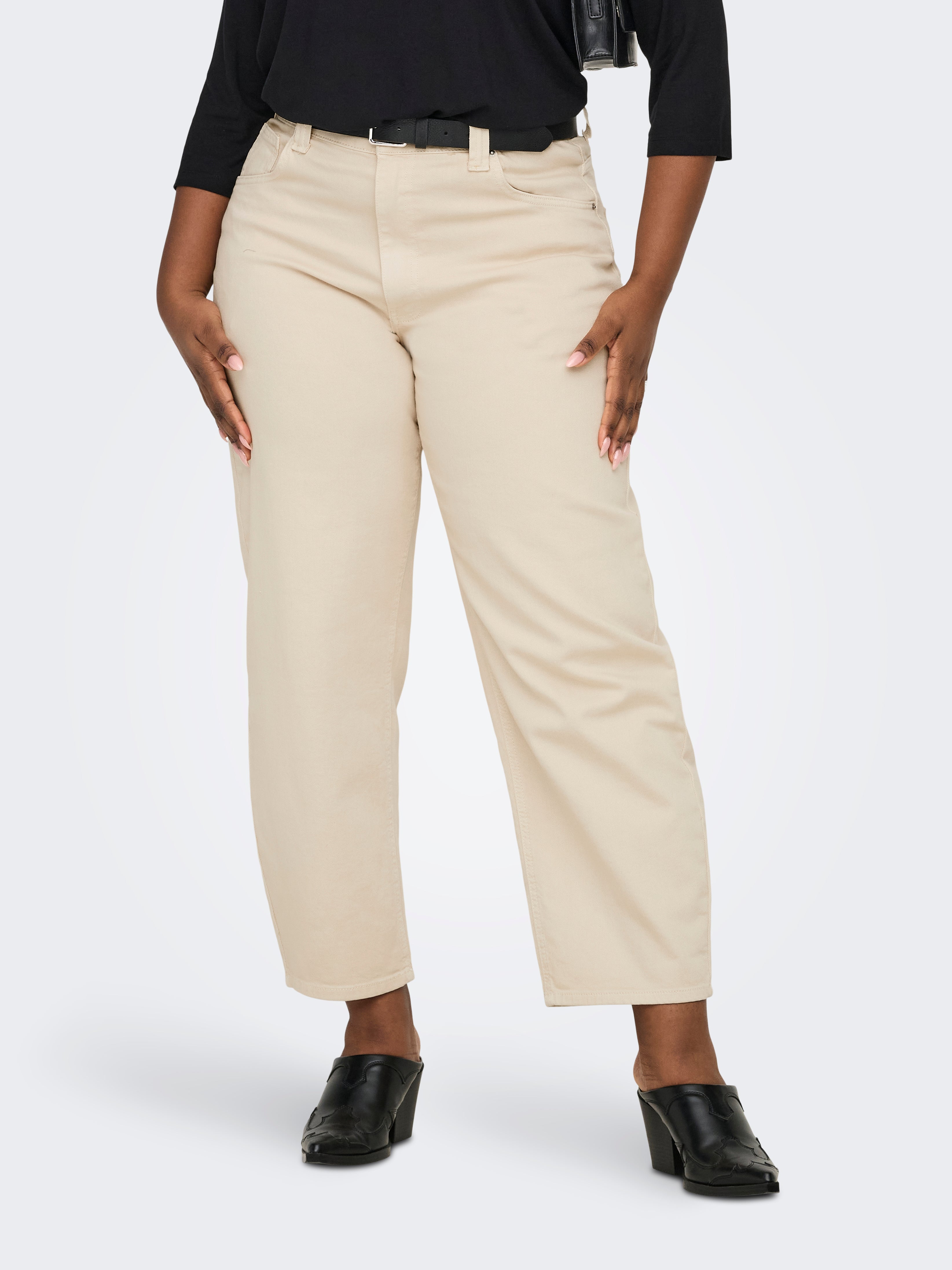 Carfrankie Hohe Taille Barrel Fit Knöchellang Jeans