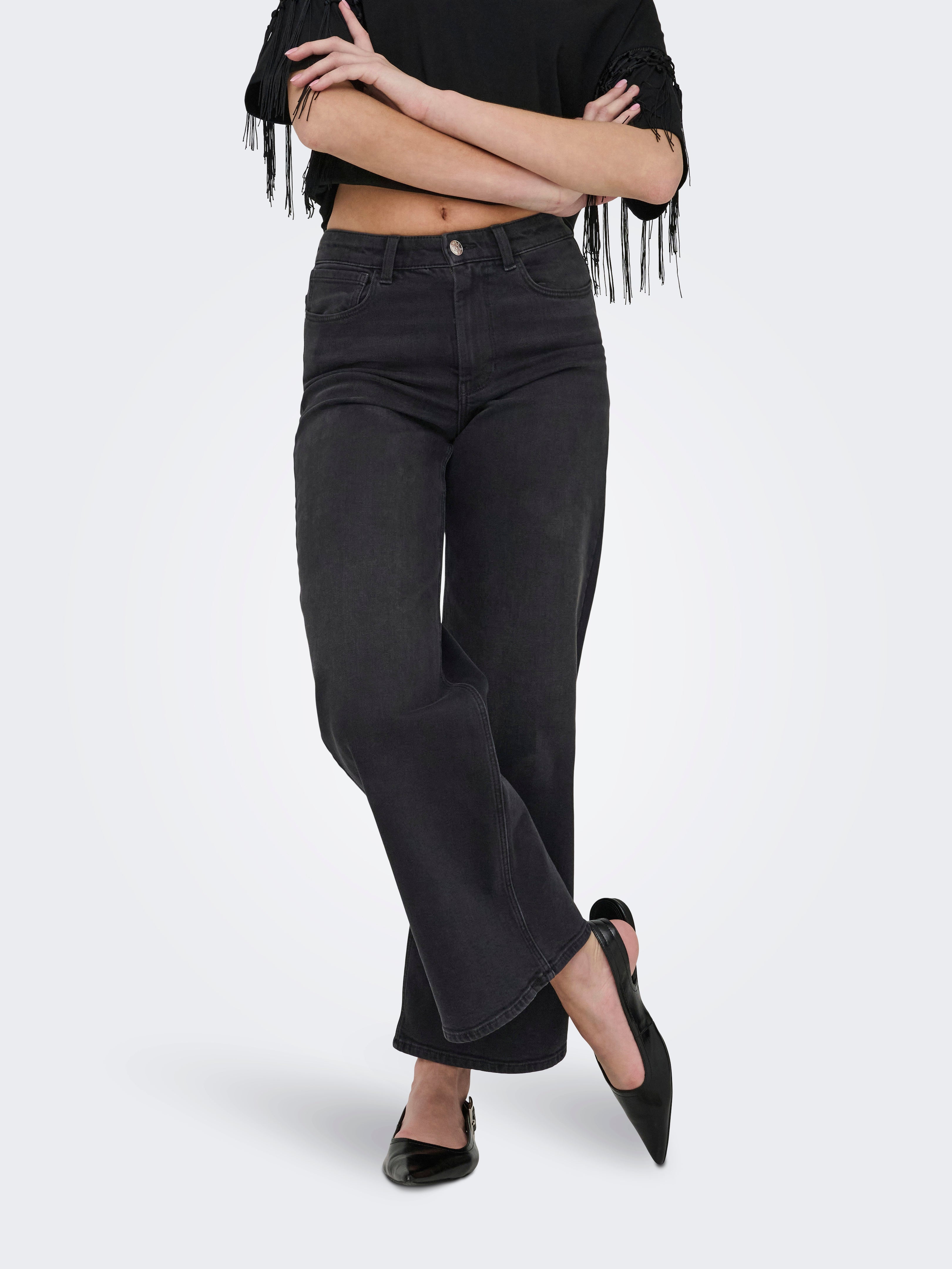 Onlmadison Hohe Taille Weiter Beinschnitt Jeans