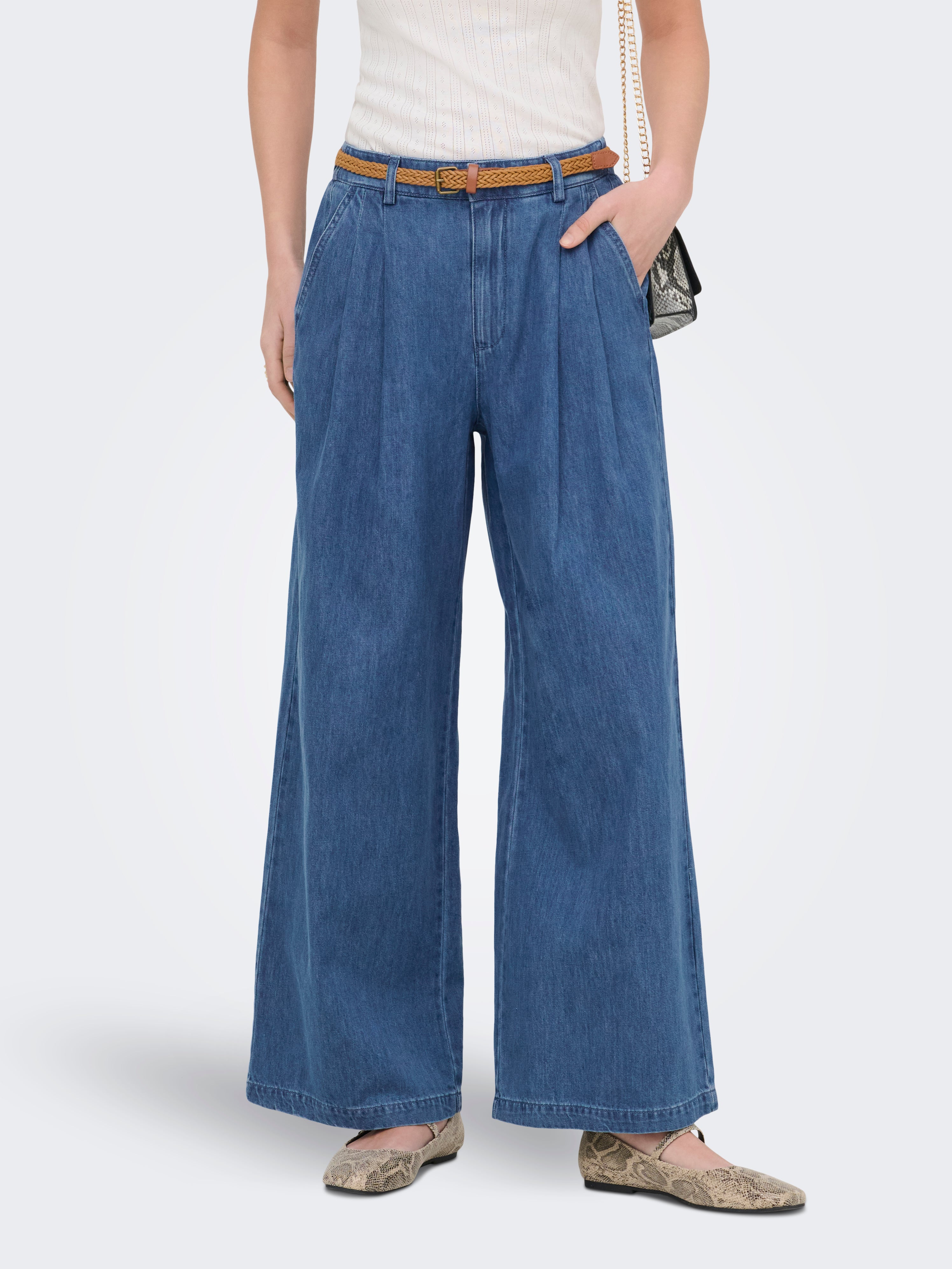 Onlnorrie Hohe Taille Weiter Beinschnitt Jeans