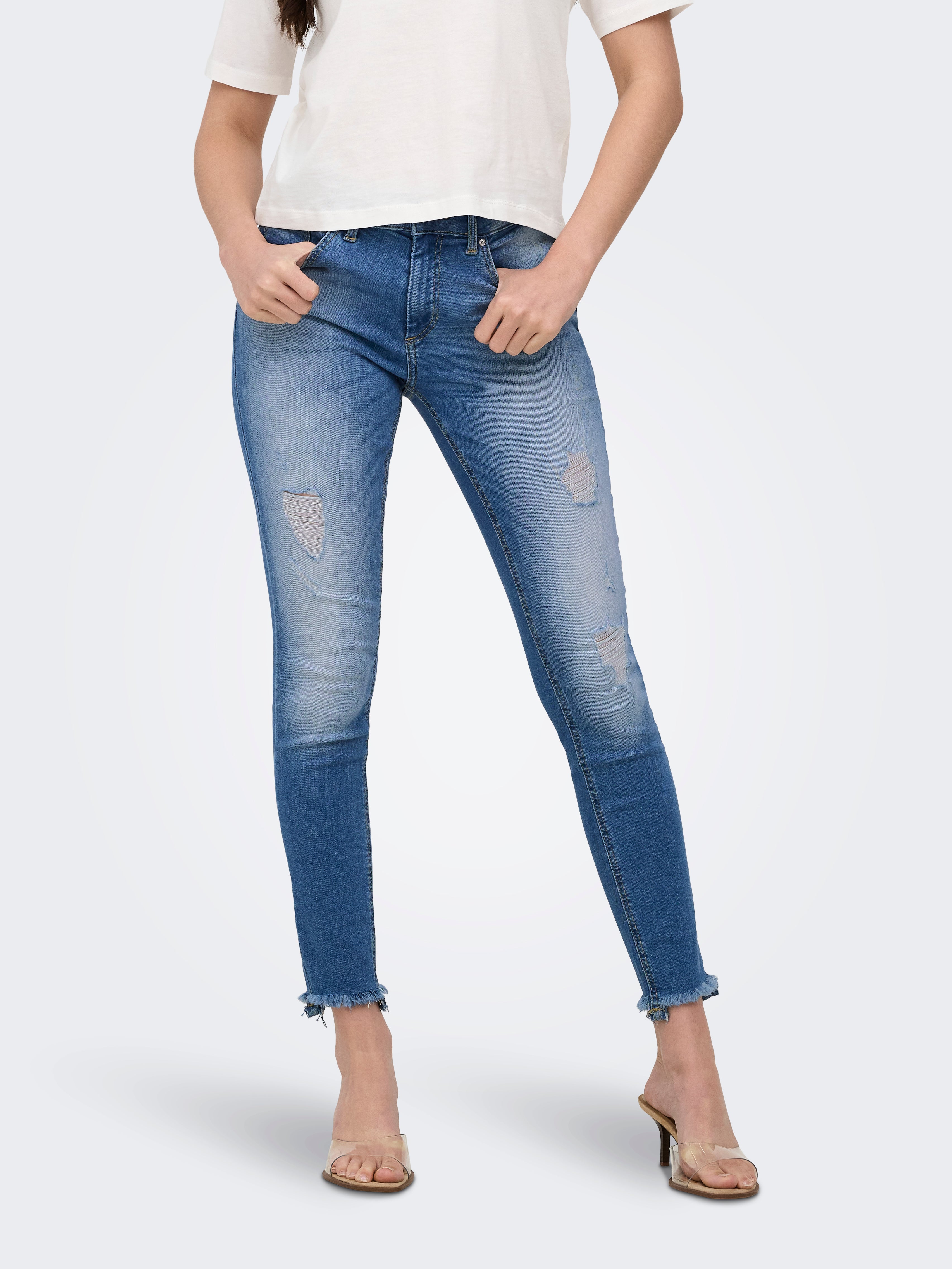Onlblush Mittlere Taille Skinny Fit Knöchellang Jeans