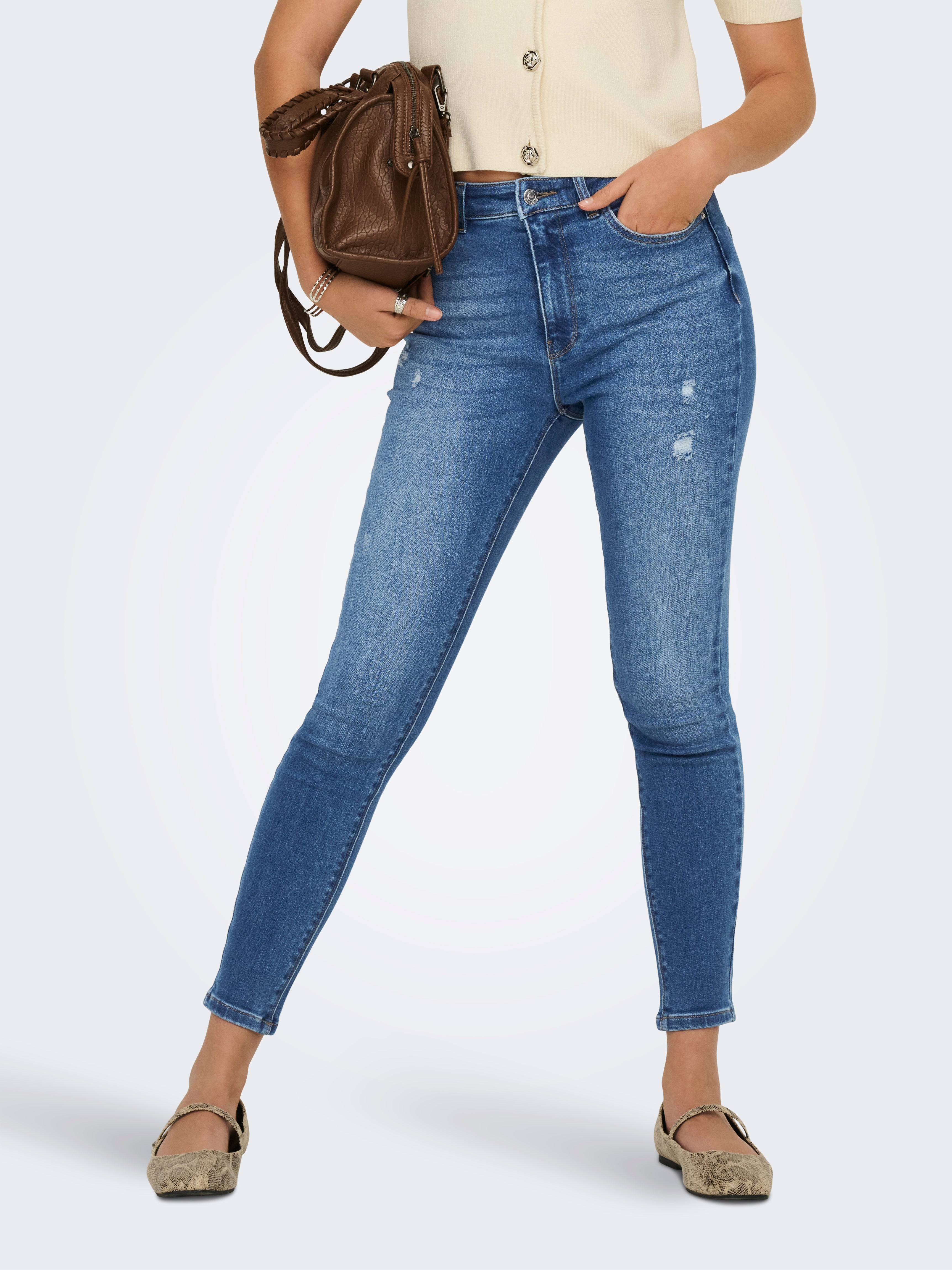 Onlmila Hohe Taille Skinny Fit Knöchellang Jeans