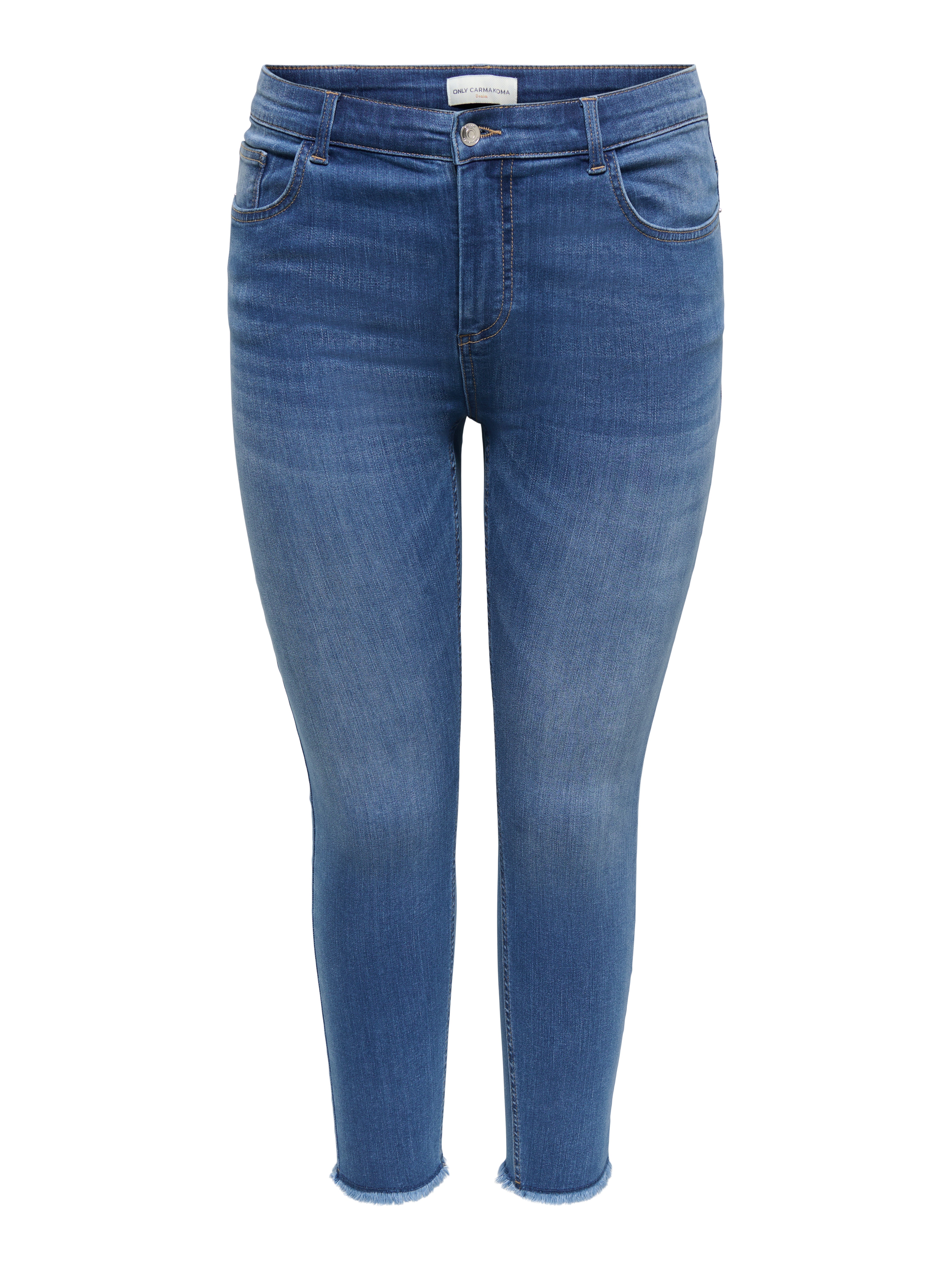 Carlace Mittlere Taille Skinny Fit Knöchellang Jeans