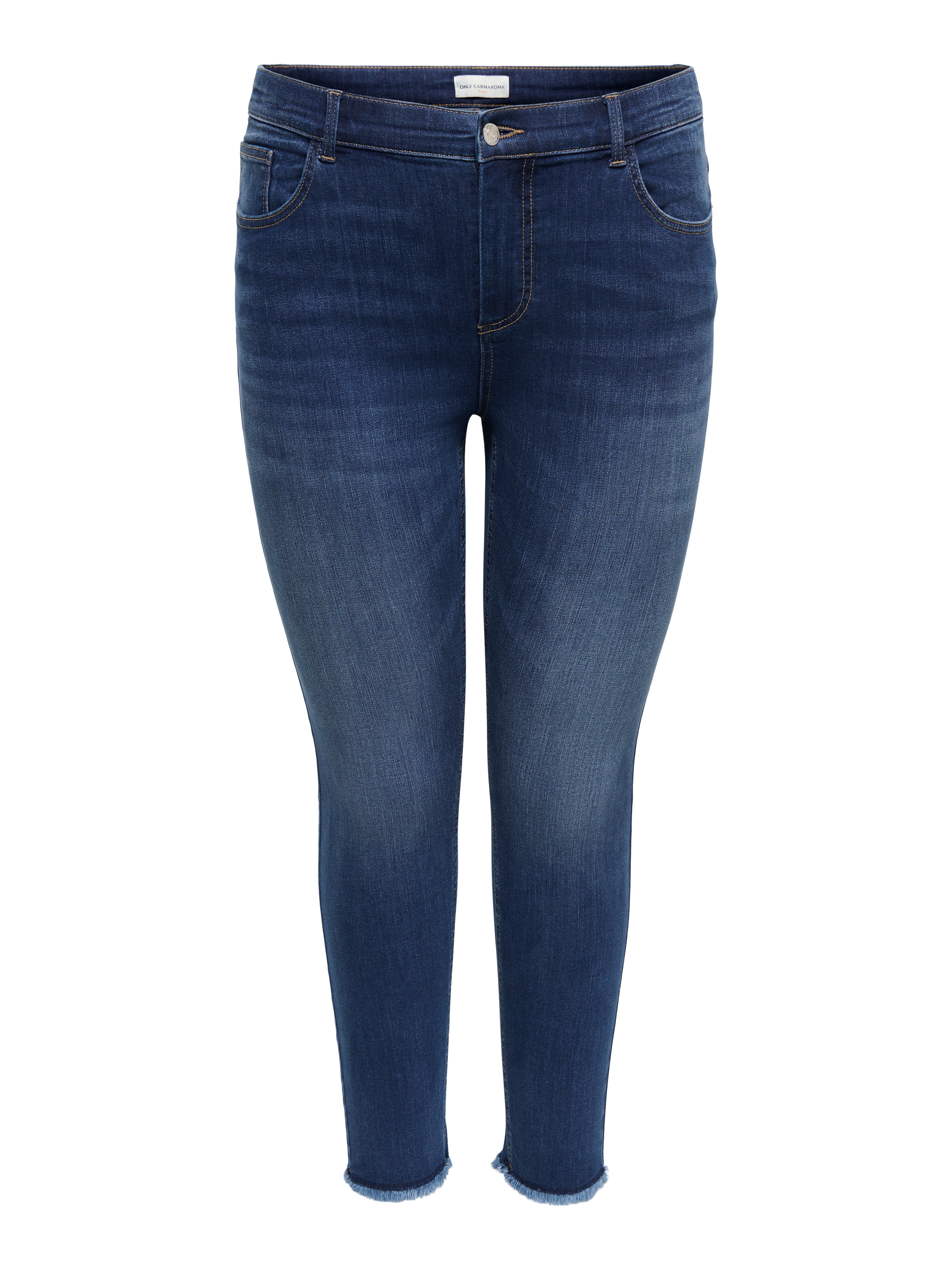 Carlace Mittlere Taille Skinny Fit Knöchellang Jeans