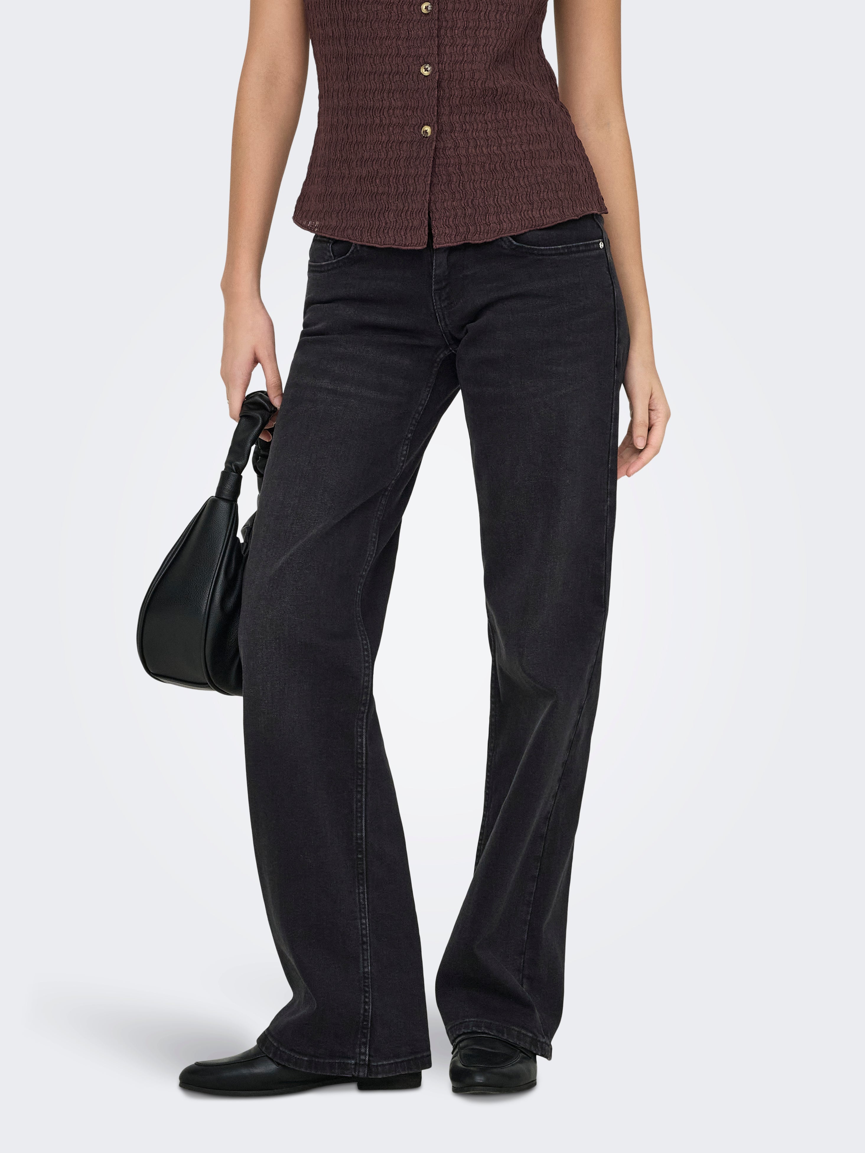 Onljulles Sehr Niedrige Taille Gerade Geschnitten Jeans