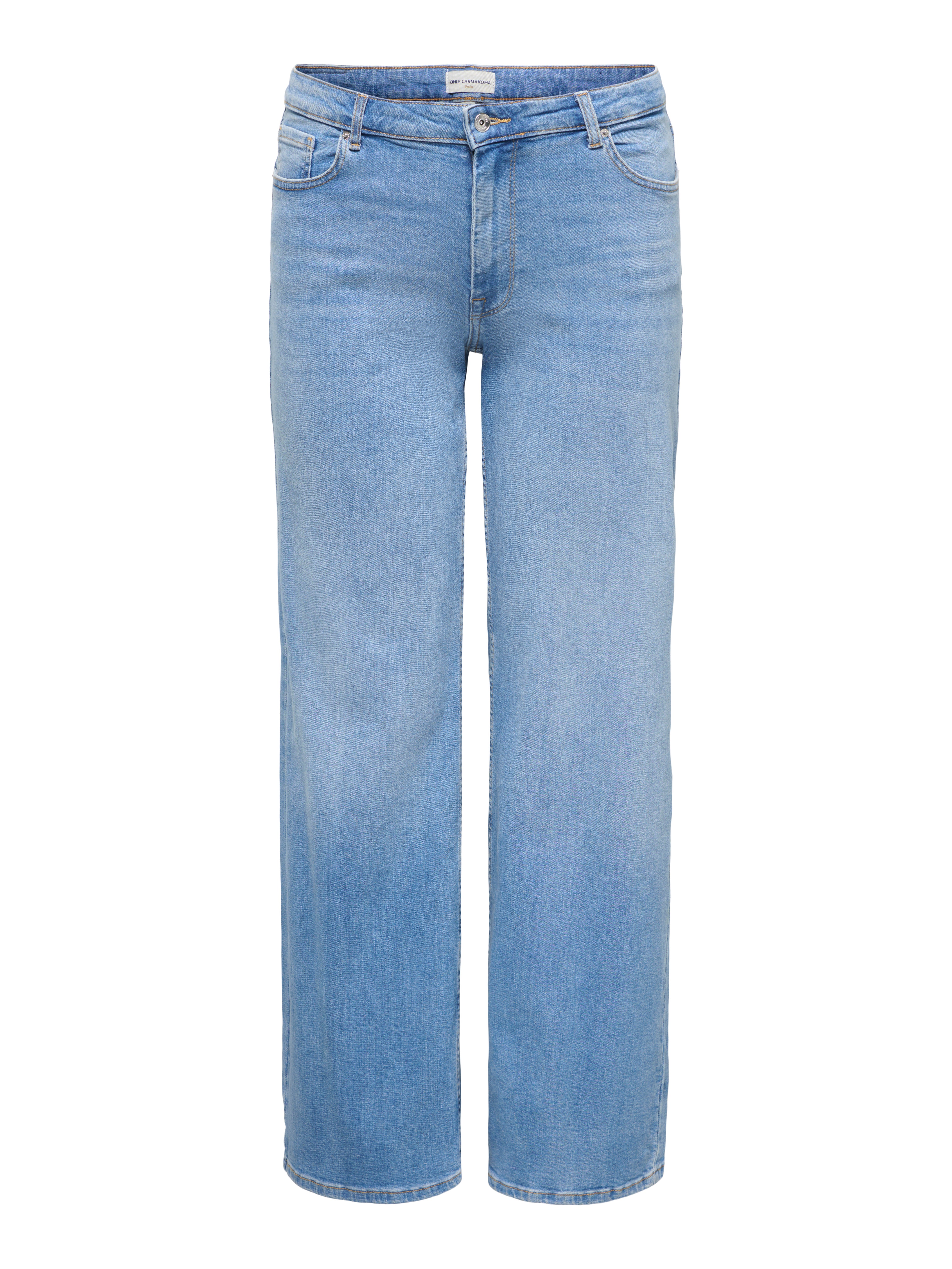 Carjulles Niedrige Taille Weiter Beinschnitt Jeans