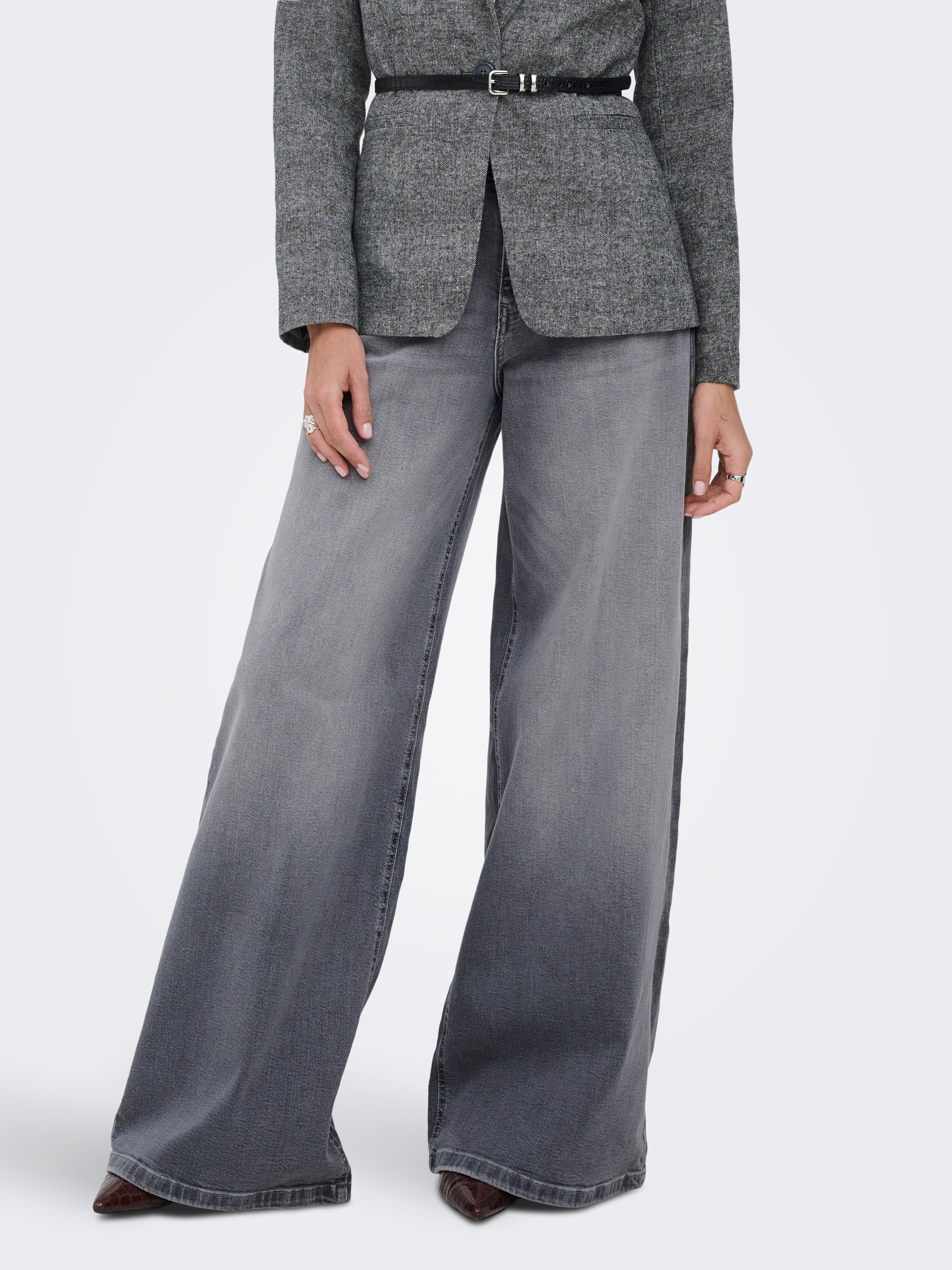 Onlfrancesca Mittlere Taille Weiter Beinschnitt Jeans