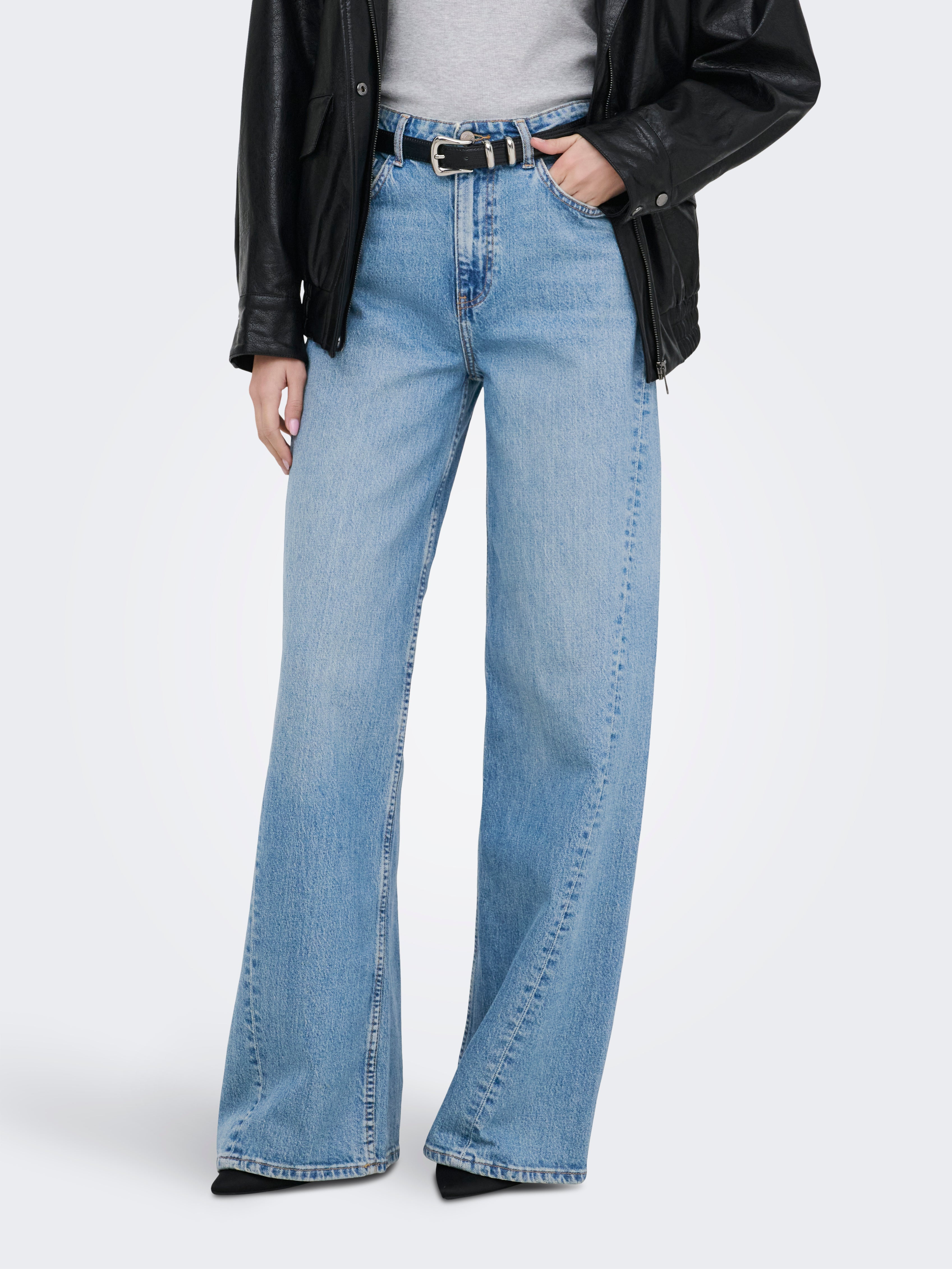 Jdycarina Hohe Taille Weiter Beinschnitt Jeans