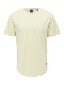 ONLY & SONS T-shirts Long Line Fit Col rond -Mellow Yellow - 22002973