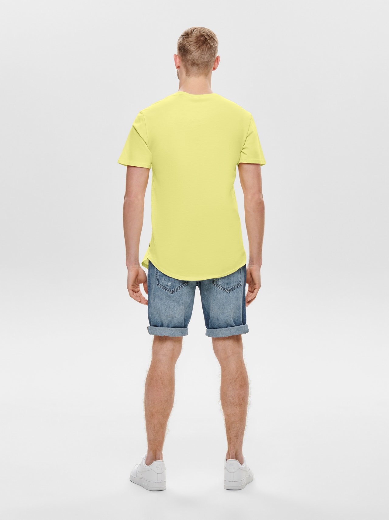 ONLY & SONS Lang o-hals t-shirt -Mellow Yellow - 22002973