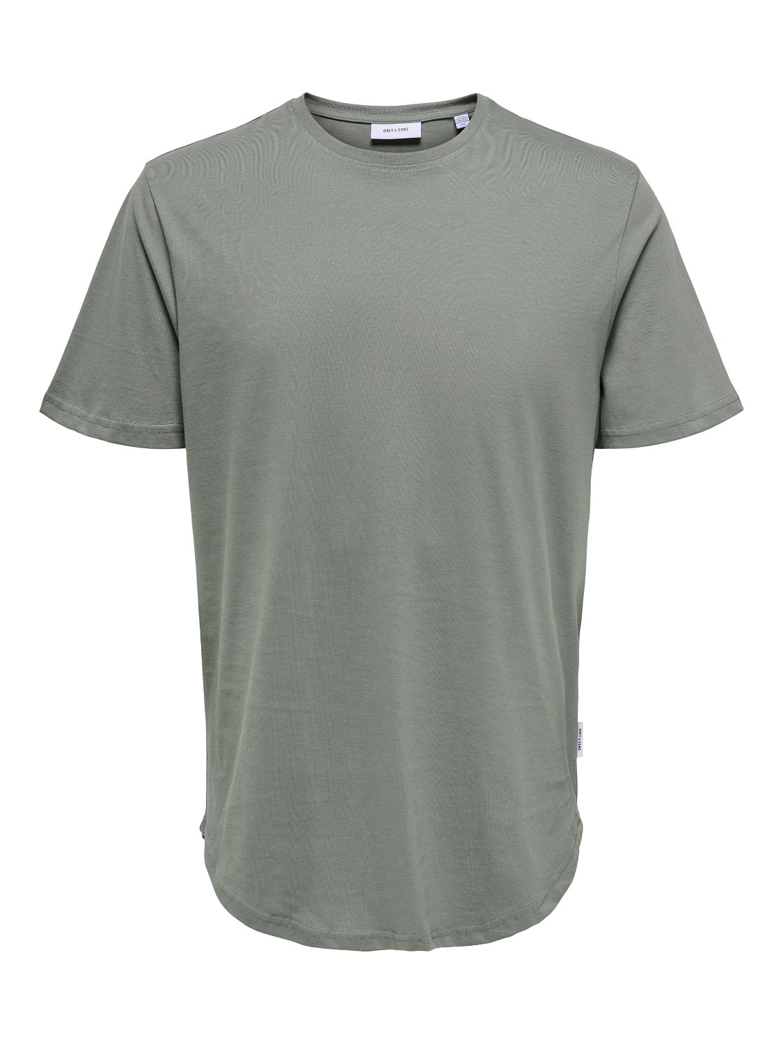 ONLY & SONS T-shirts Long Line Fit Col rond -Castor Gray - 22002973