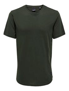 ONLY & SONS Lang geschnitten Rundhals T-Shirt -Rosin - 22002973