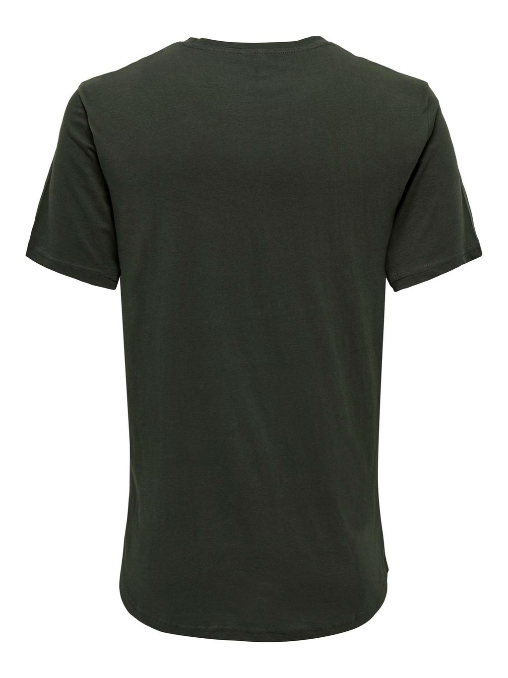 T-shirt Long Line Fit Paricollo | Dark Green | ONLY & SONS®