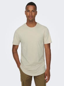 ONLY & SONS Long o-neck t-shirt -Silver Lining - 22002973
