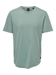 ONLY & SONS Lang geschnitten Rundhals T-Shirt -Chinois Green - 22002973