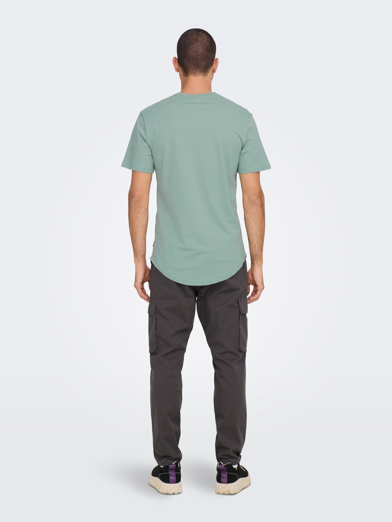 ONLY & SONS T-shirts Long Line Fit Col rond -Chinois Green - 22002973