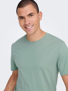 ONLY & SONS Long line fit O-hals T-shirts -Chinois Green - 22002973